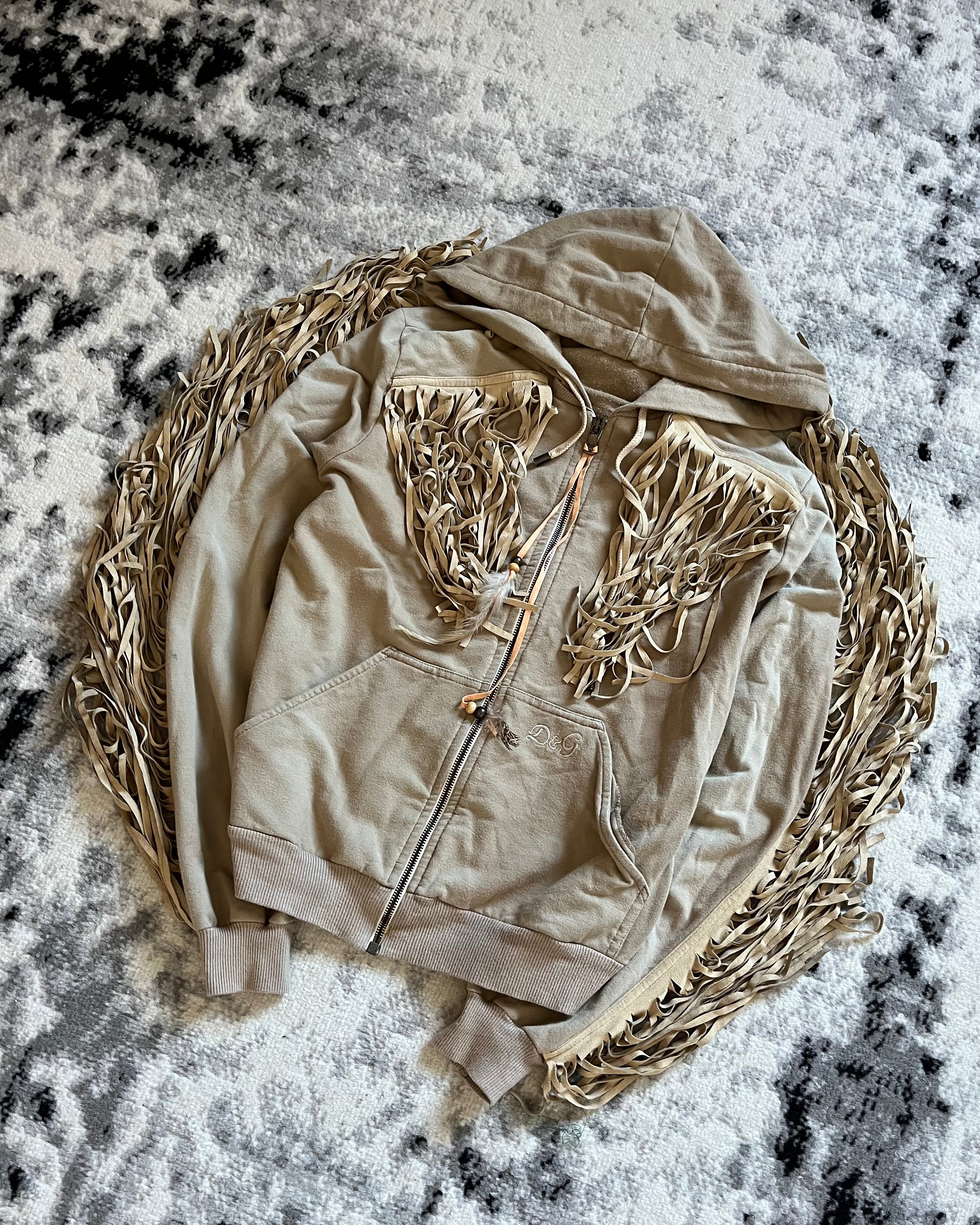 AW2010 Dolce & Gabbana Beige Fringe Sweater (XS)