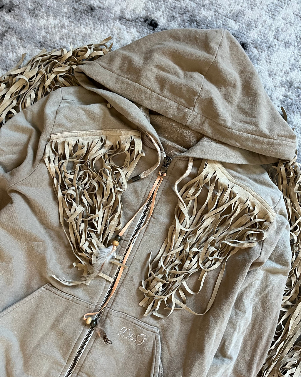 AW2010 Dolce & Gabbana Beige Fringe Sweater (XS)