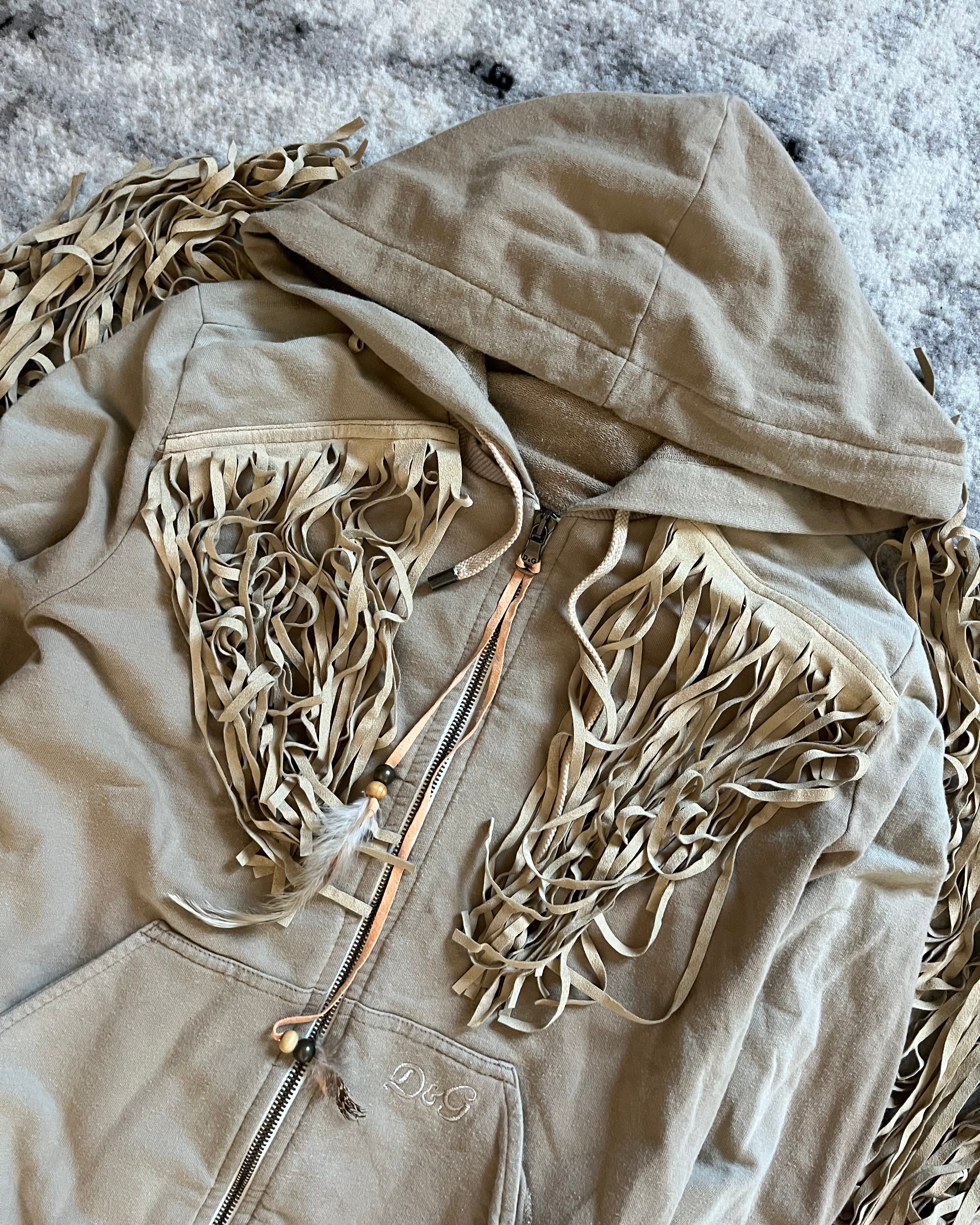 AW2010 Dolce & Gabbana Beige Fringe Sweater (XS)