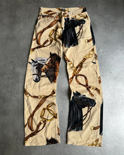 2000s Dolce & Gabbana Velvet Cavalier Horse Bride Pants (S)