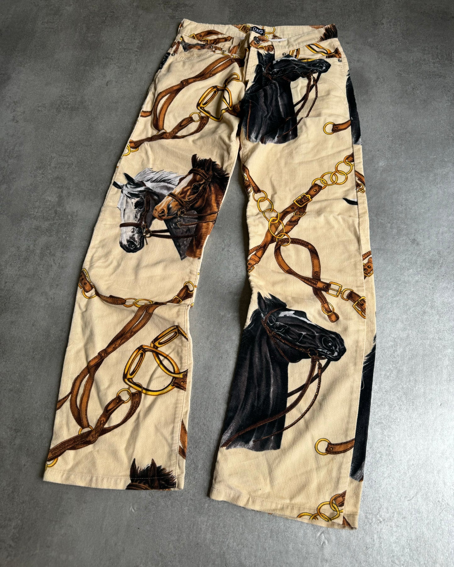 2000s Dolce & Gabbana Velvet Cavalier Horse Bride Pants (S)