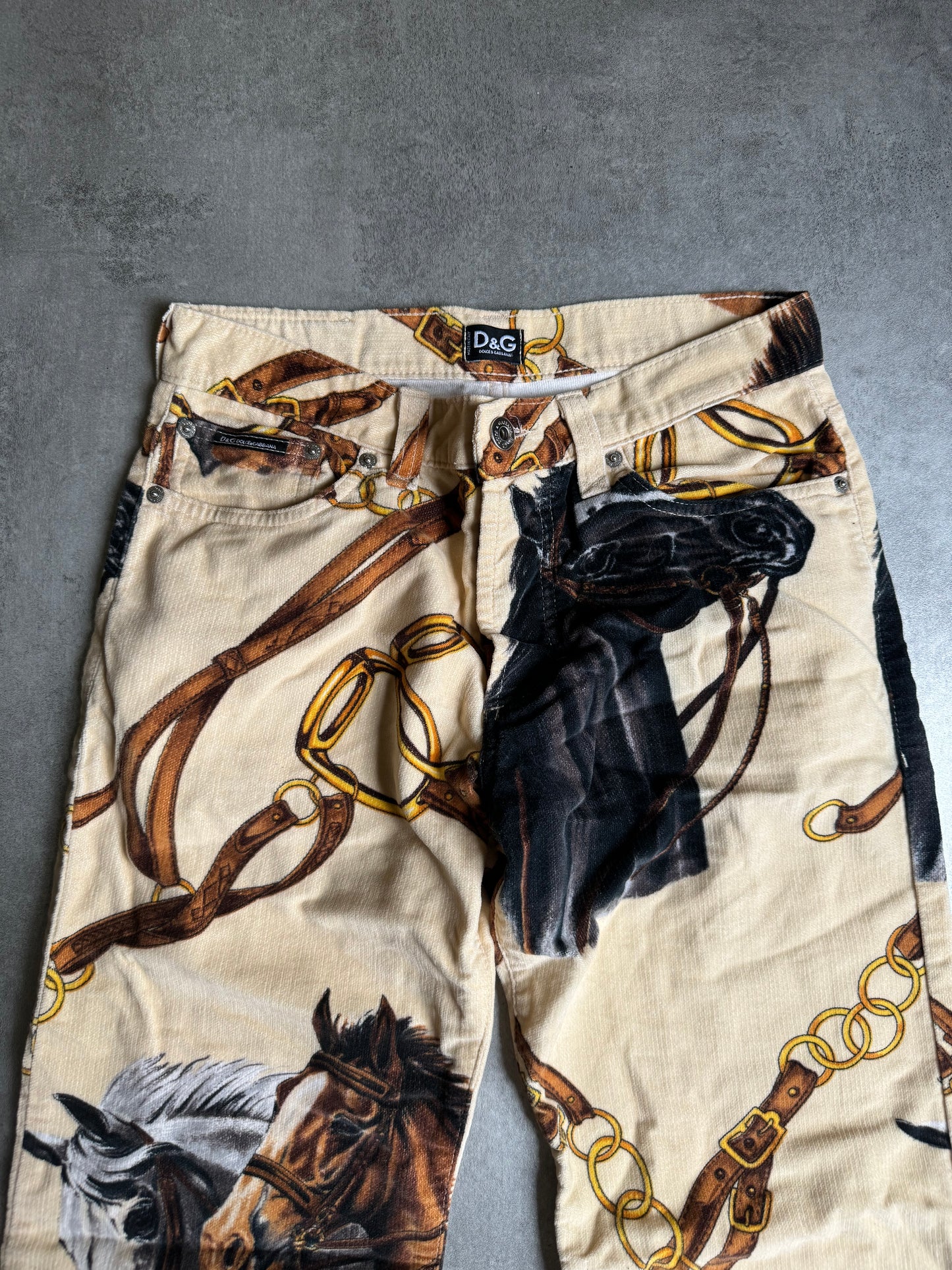 2000s Dolce & Gabbana Velvet Cavalier Horse Bride Pants (S)