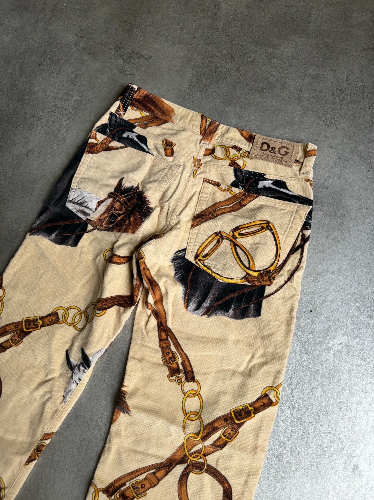 2000s Dolce & Gabbana Velvet Cavalier Horse Bride Pants (S)