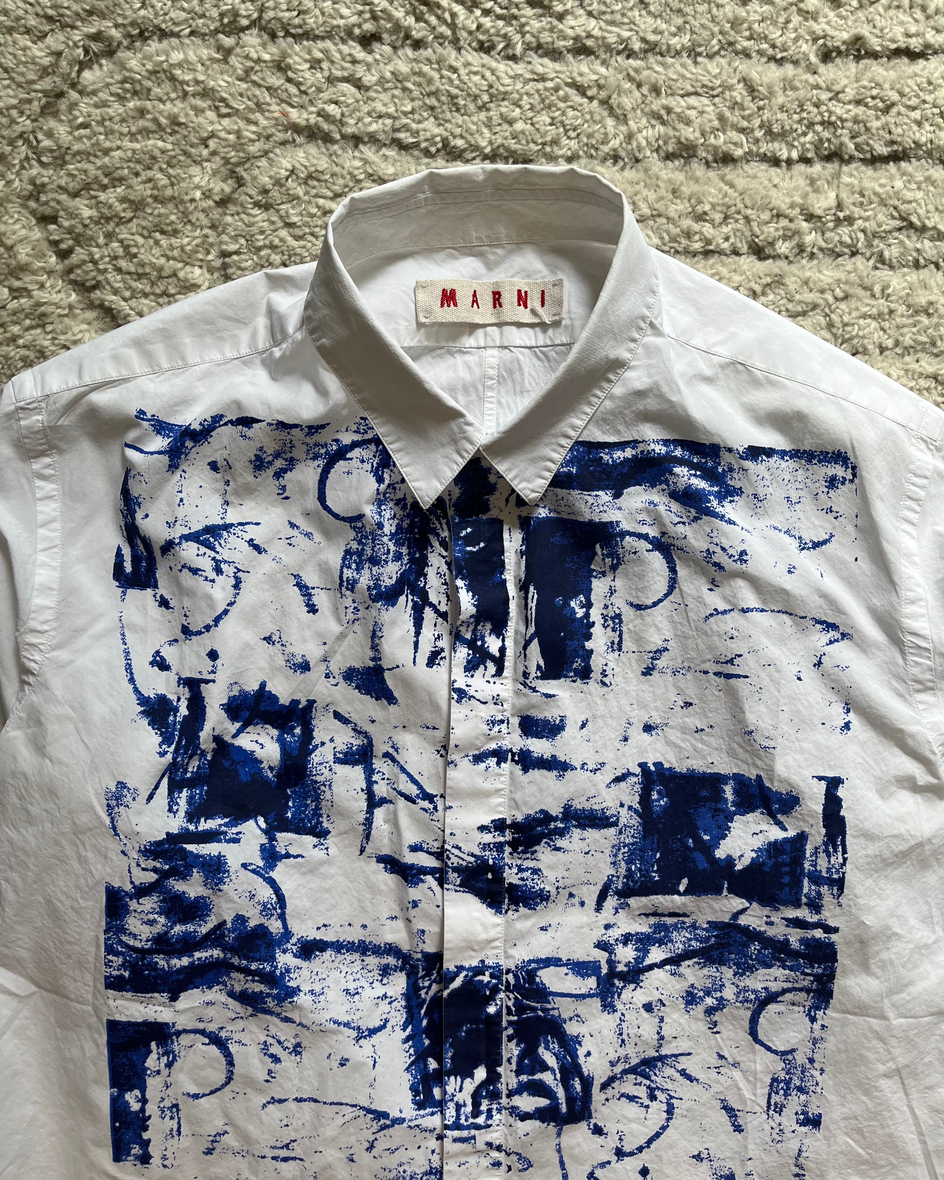 マルニ コンテンポラリー ペイント エレガント シャツ (M)