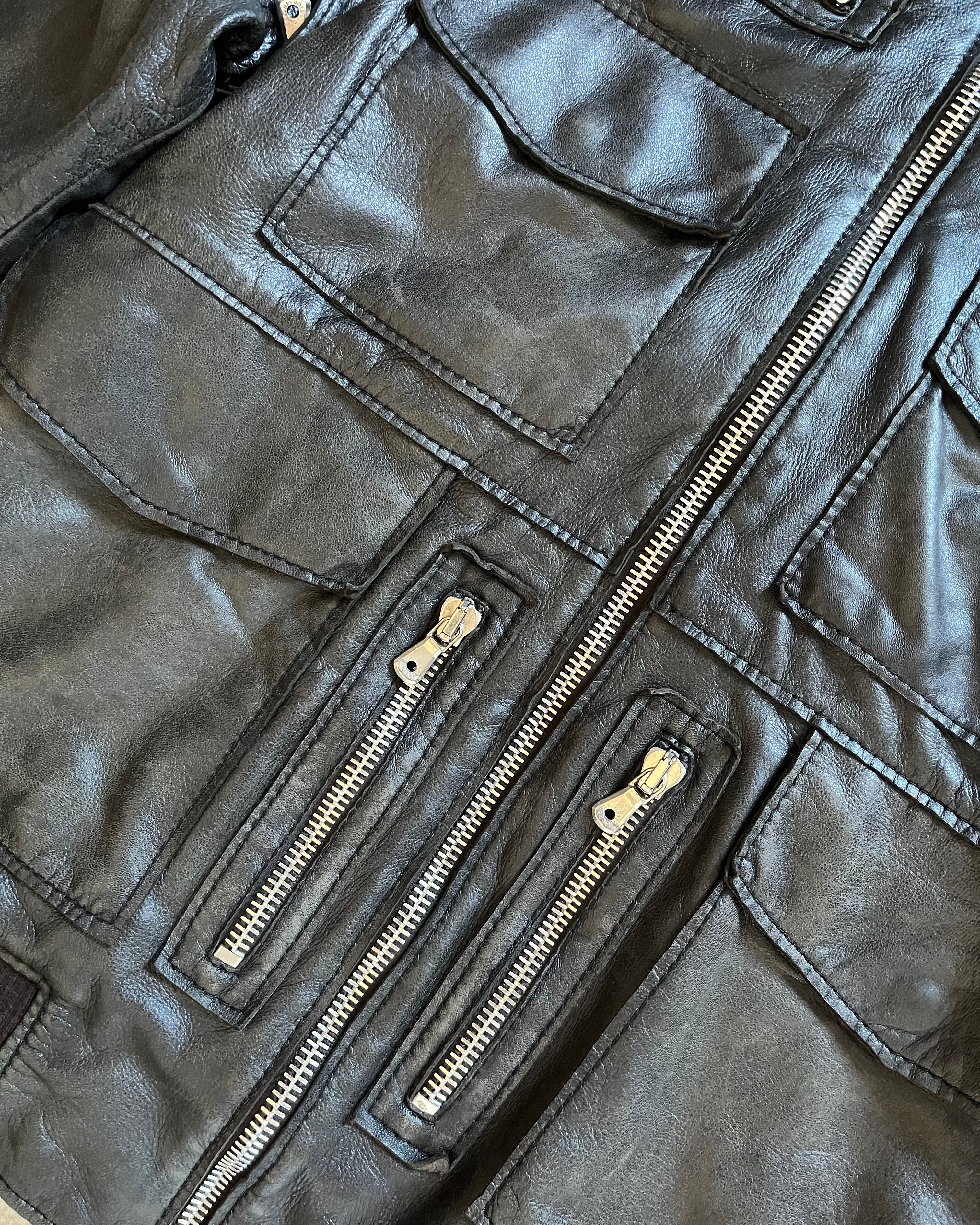 00年代 ドルチェ&amp;ガッバーナ アーム取り外し可能レザージャケット (M)