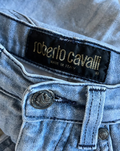 FW95 Roberto Cavalli 文艺复兴时期淡蓝色长裤 (XS/S)