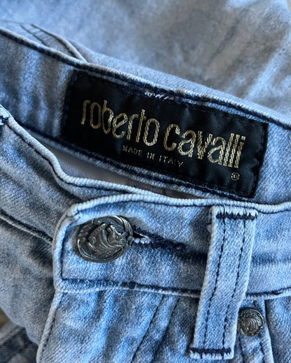 FW95 Roberto Cavalli Renaissance Baby Blue Pants (XS/S)