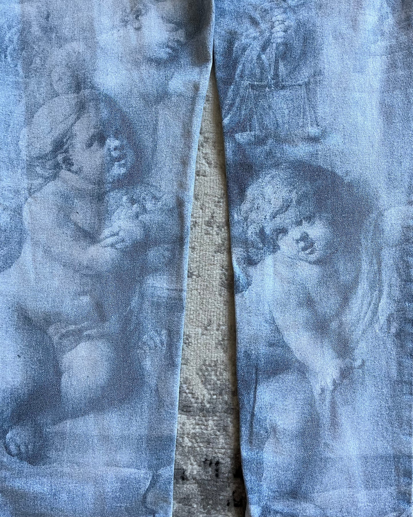 FW95 Roberto Cavalli Renaissance Baby Blue Pants (XS/S)