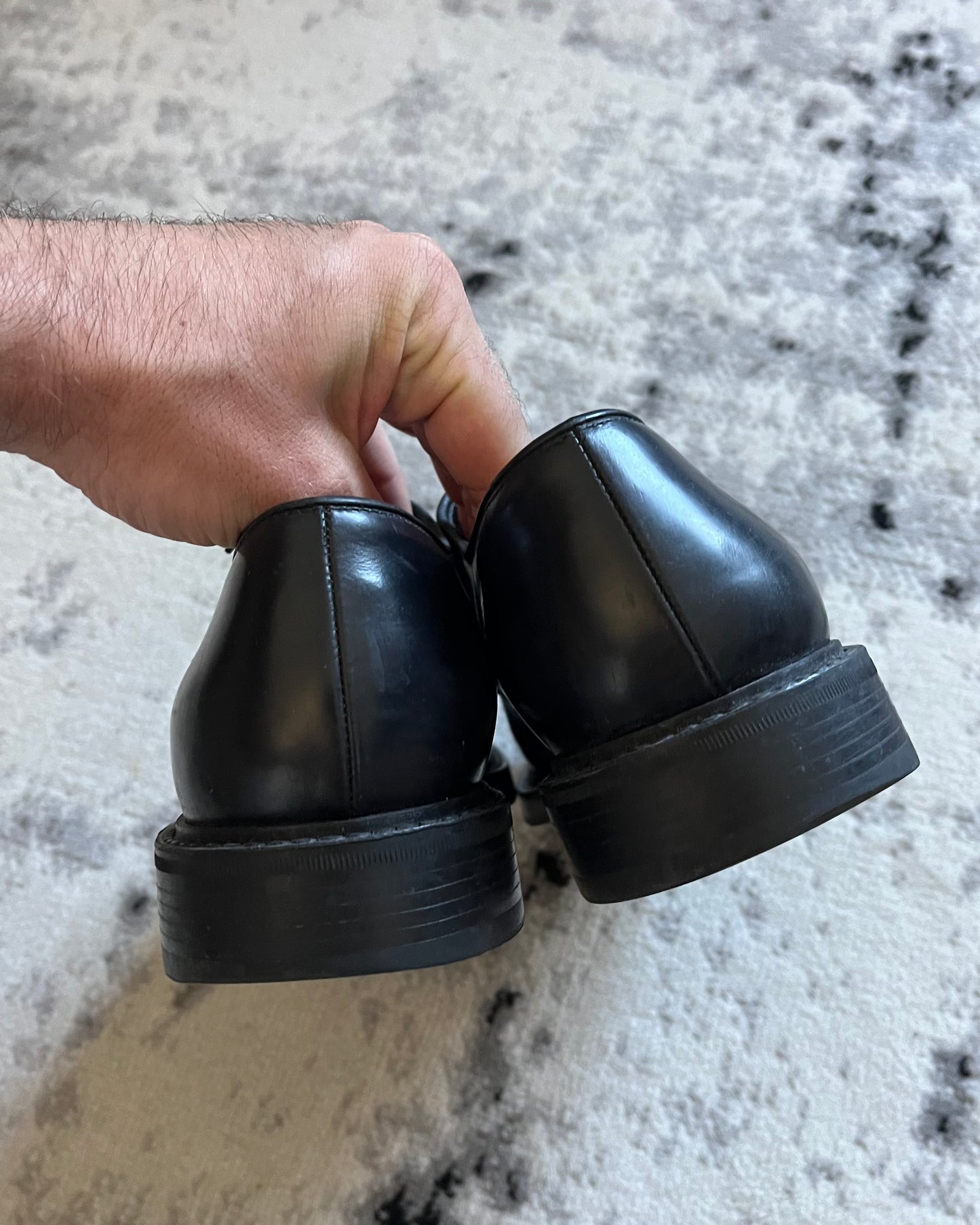 Prada Black Leather Derby Shoes (42,5eu/9us)