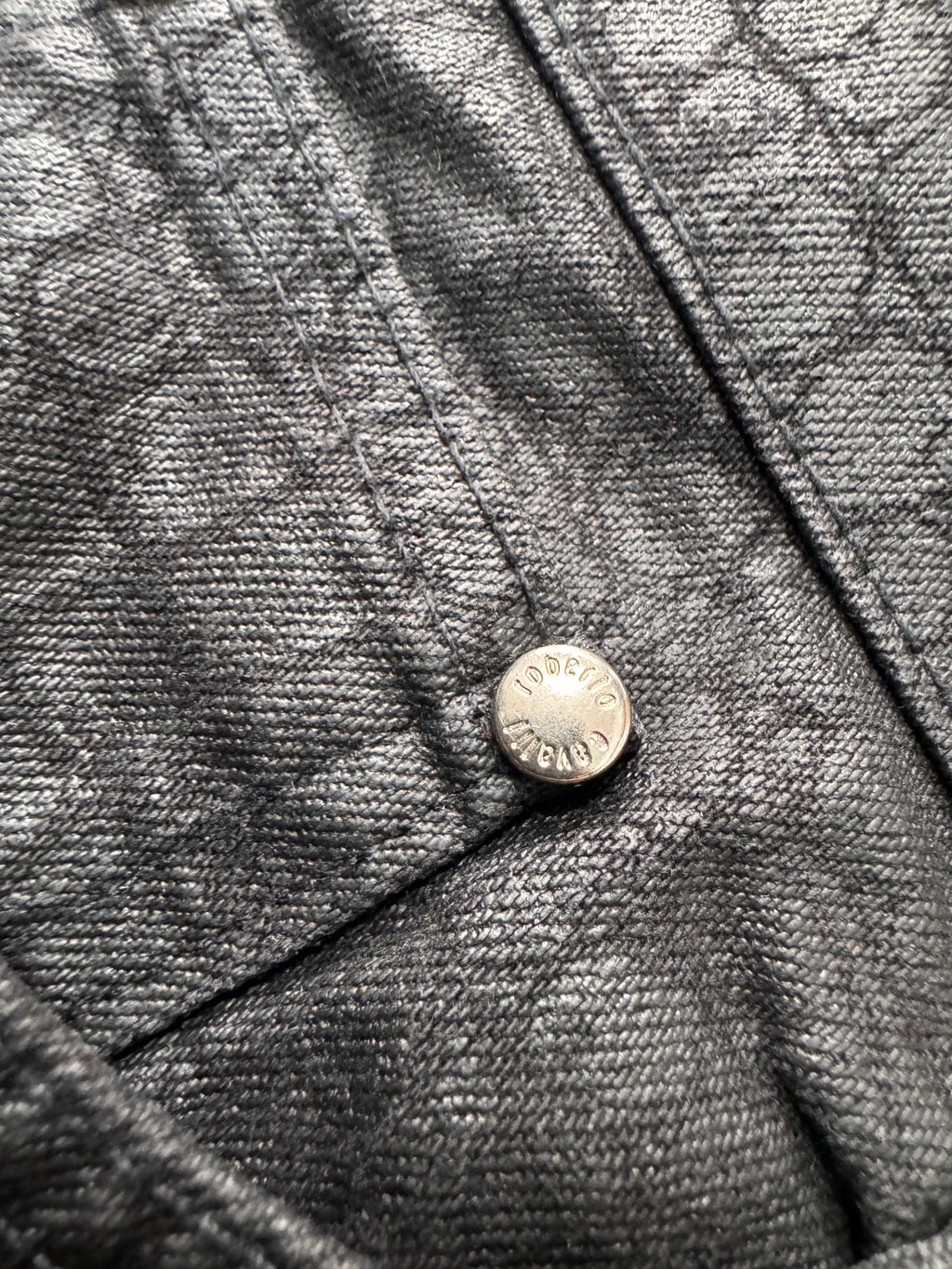 2000s Roberto Cavalli Crocodile Skin Effect Obscur Black Pants