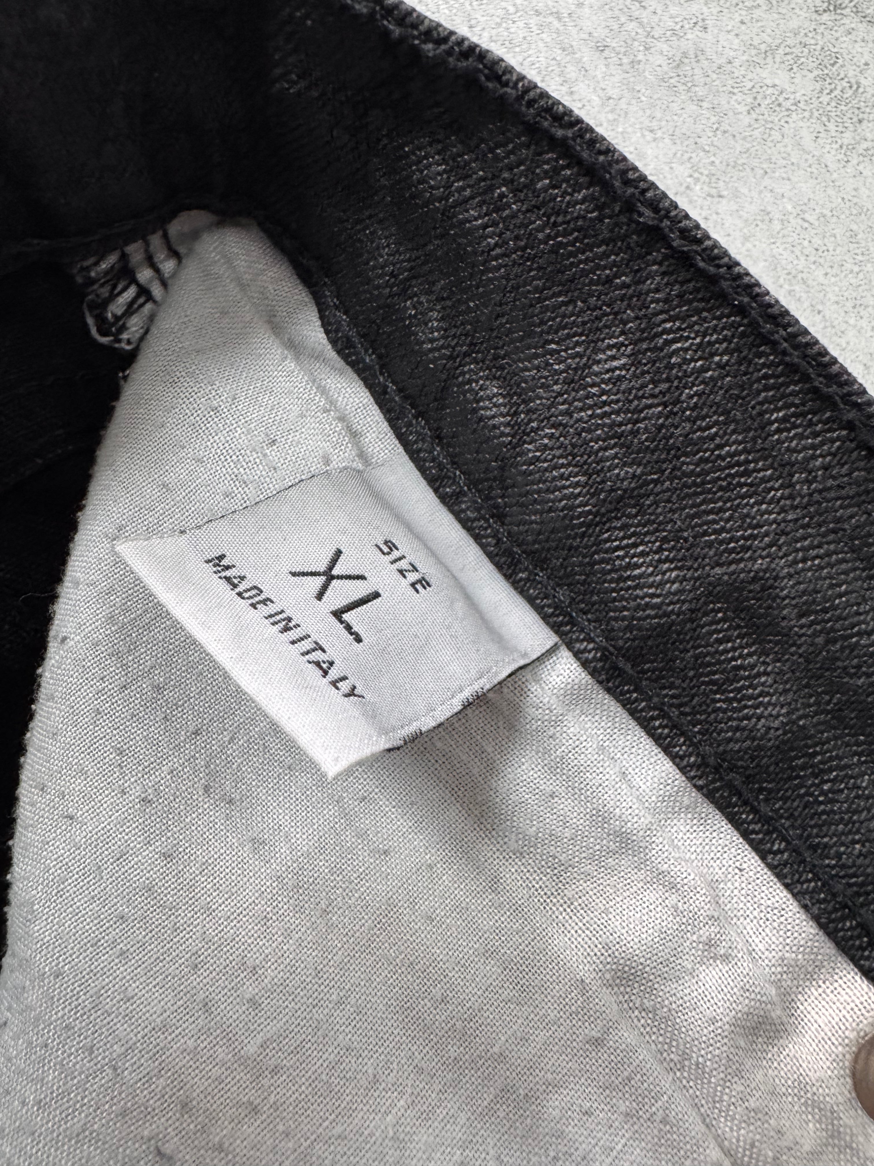 2000s Roberto Cavalli Crocodile Skin Effect Obscur Black Pants