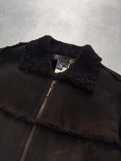 AW2006 Cavalli Masterpiece Brown Shearling Leather Jacket (M)