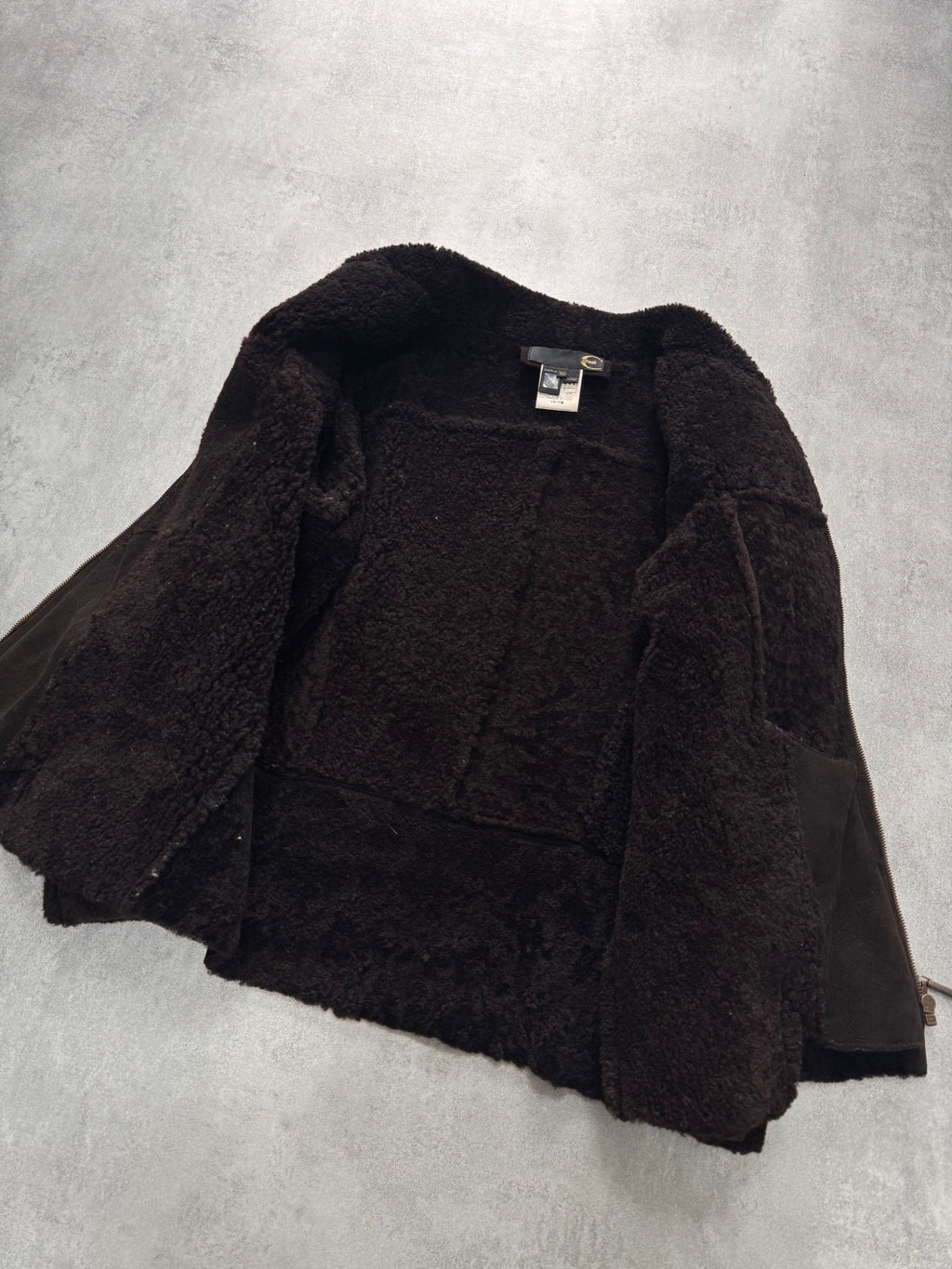 AW2006 Cavalli Masterpiece Brown Shearling Leather Jacket (M)
