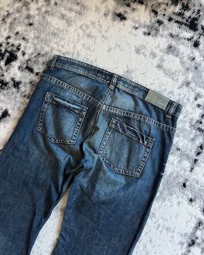 2008 Calvin Klein Blue Faded Straight Relaxed Jeans (L/XL)