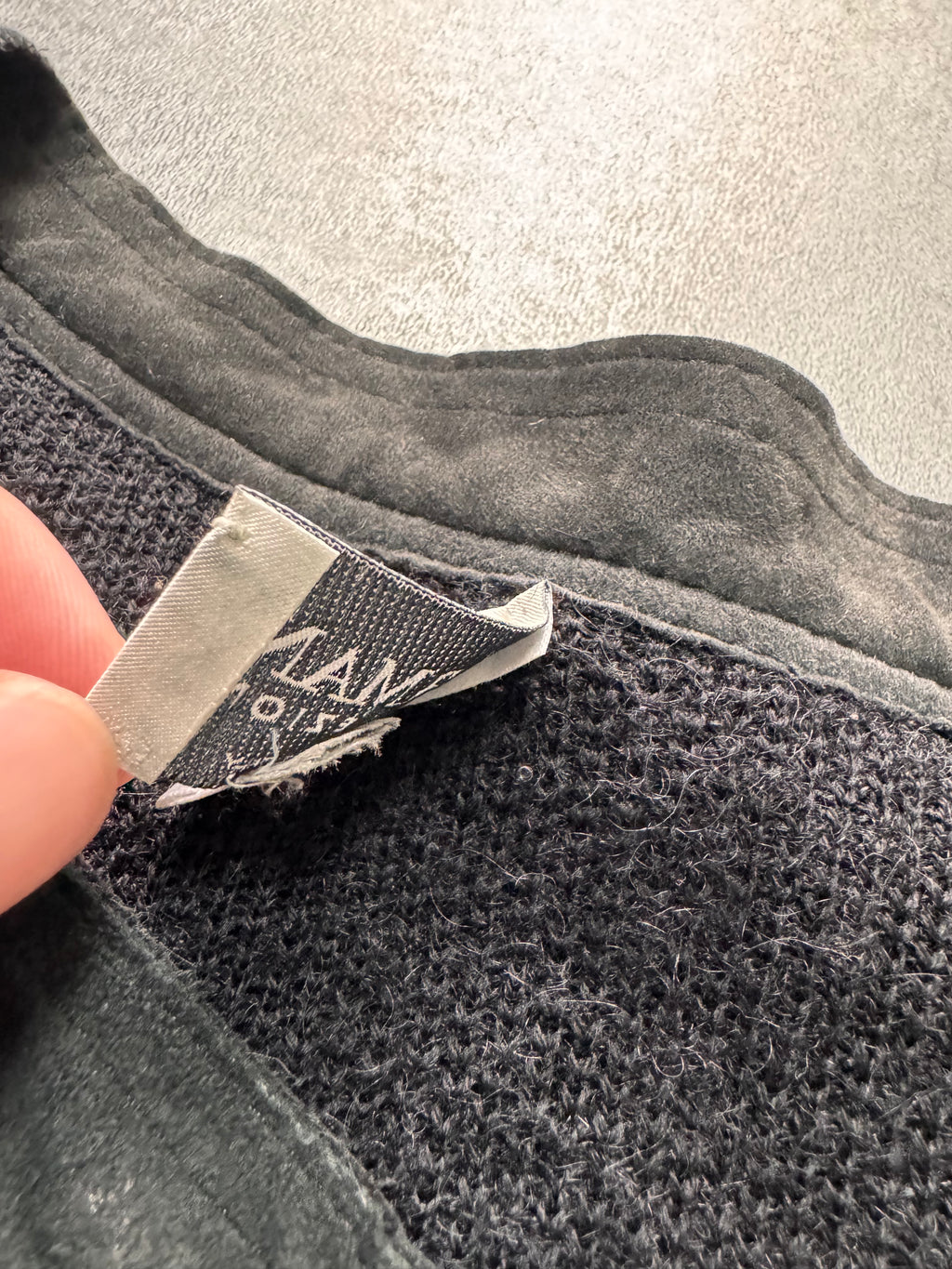 1990s Armani Collezioni Black Black Italian Mohair Cardigan