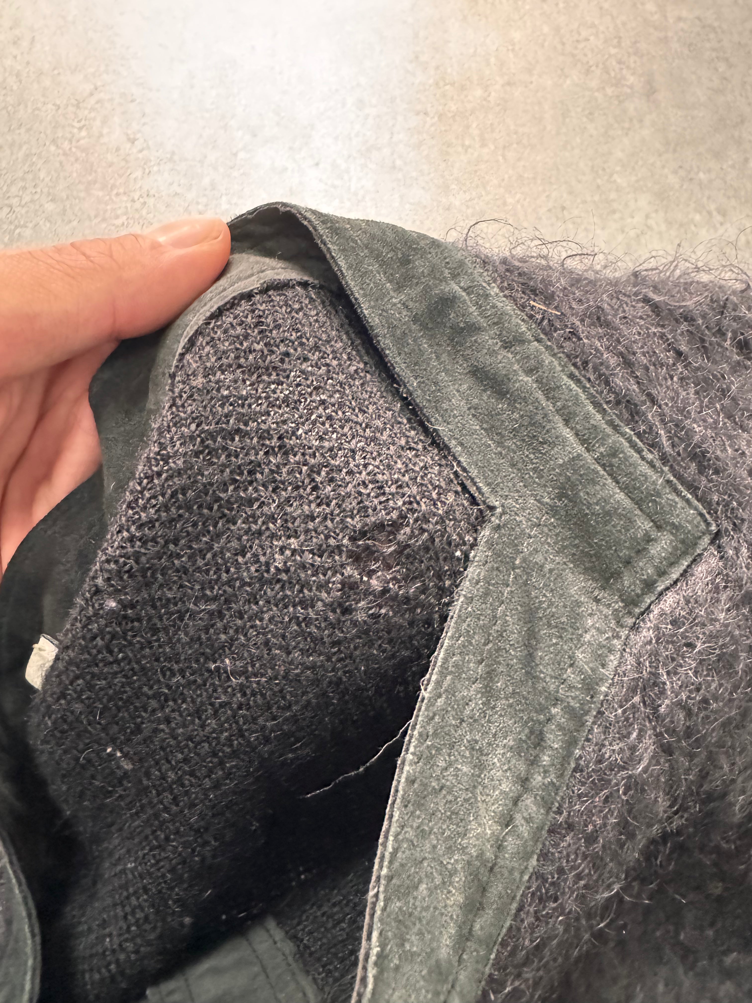 1990s Armani Collezioni Black Black Italian Mohair Cardigan