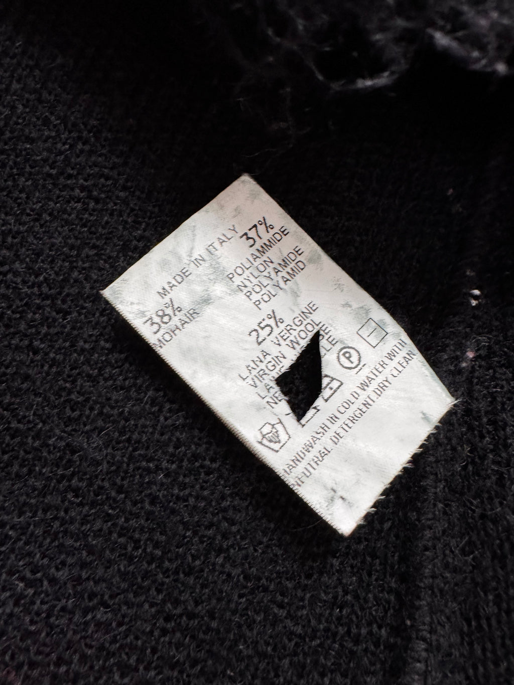 1990s Armani Collezioni Black Black Italian Mohair Cardigan