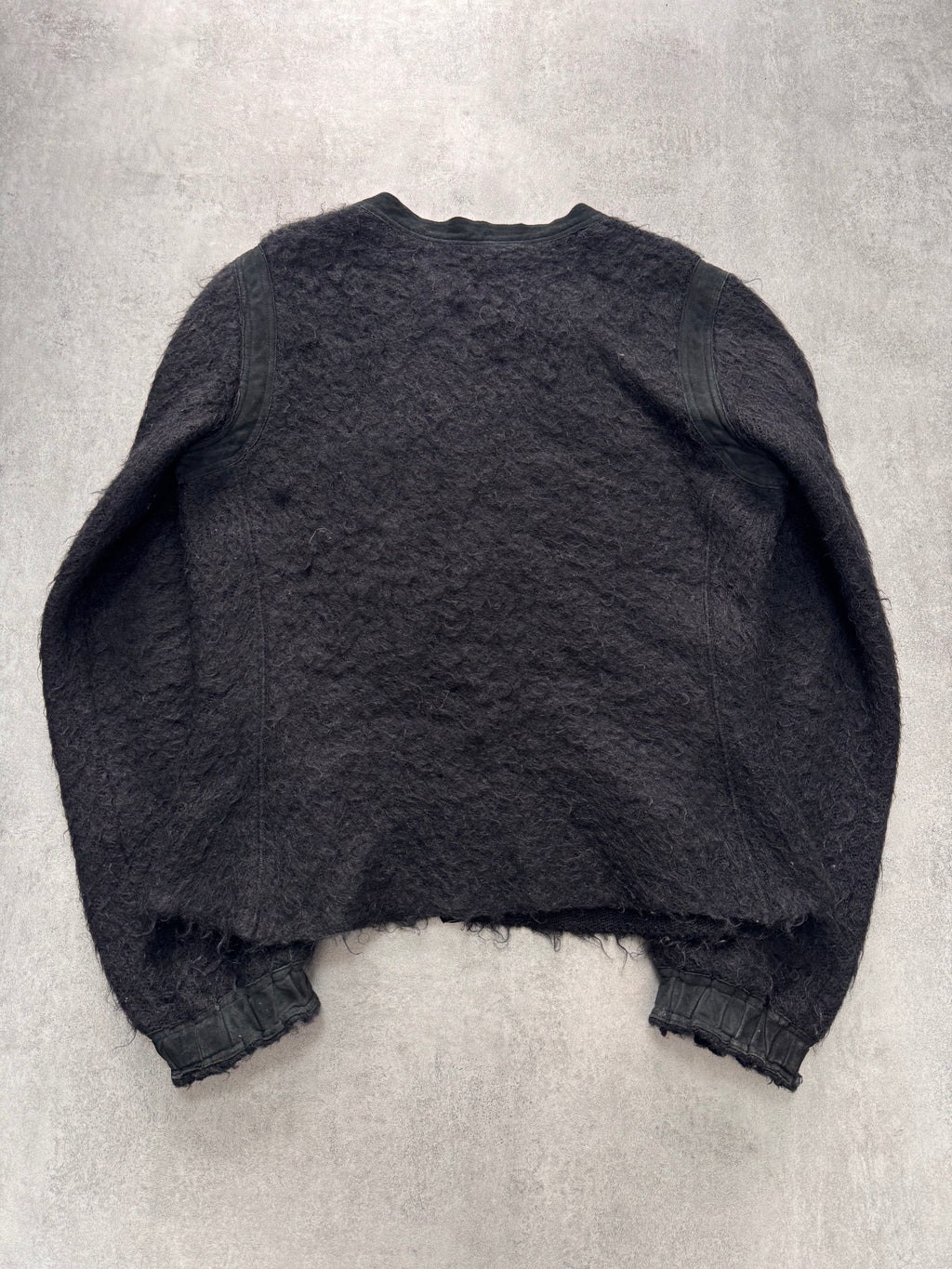 1990s Armani Collezioni Black Black Italian Mohair Cardigan