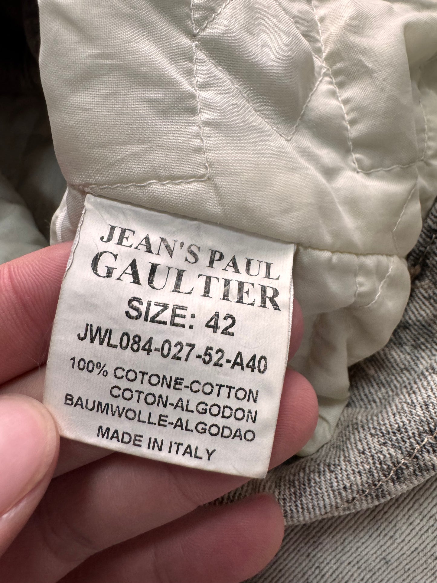 2000s Jean Paul Gaultier Grey Native American Denim Jacket (XS)