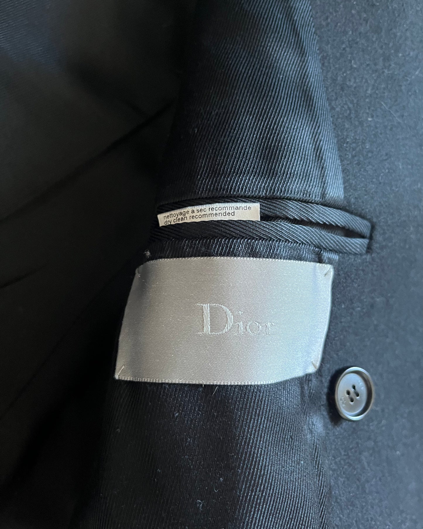 AW06 Dior by Hedi Slimane 'These Grey Days' Double-Breasted Coat (S/M)