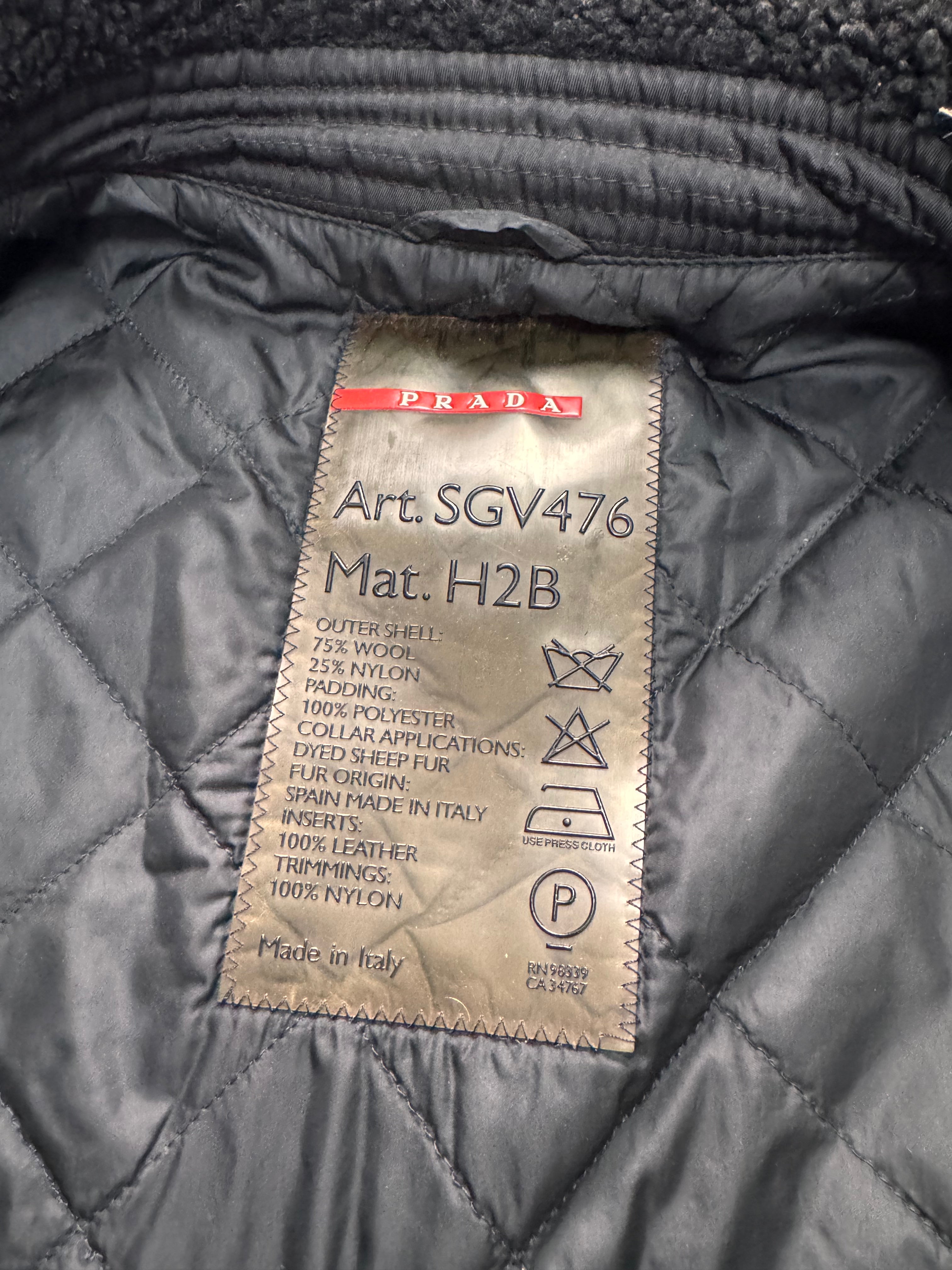 2000s Prada Black Aviator Cozy Bomber Jacket