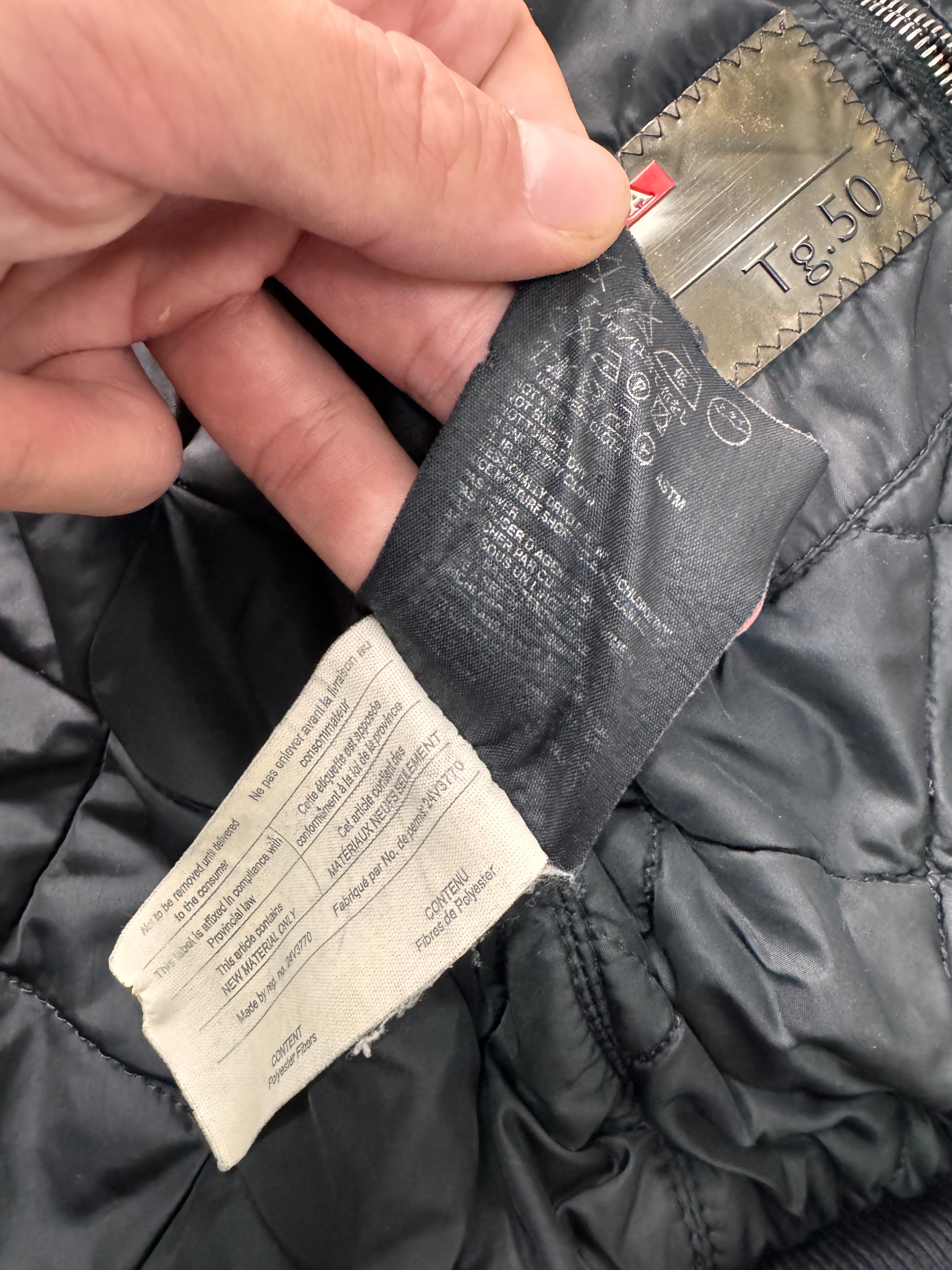 2000s Prada Black Aviator Cozy Bomber Jacket