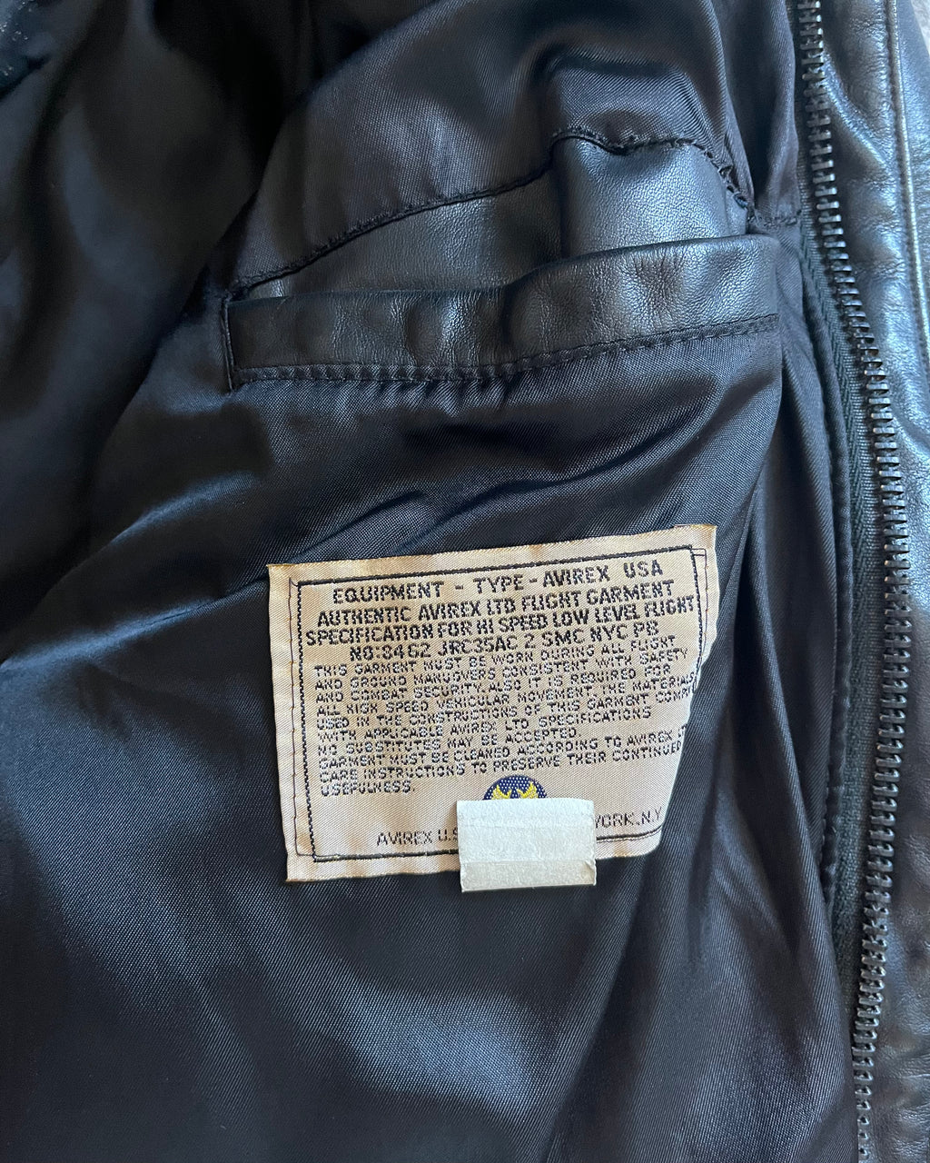 Avirex Type A-2 Dark Leather Combat Bomber Jacket (M/L)