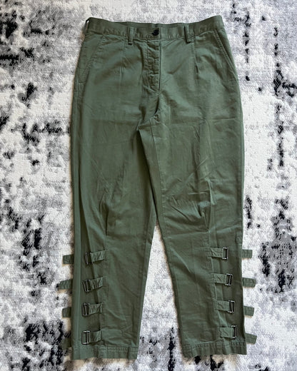 AW2023 Dries Van Noten Olive Green Bondage Pants (S/M)