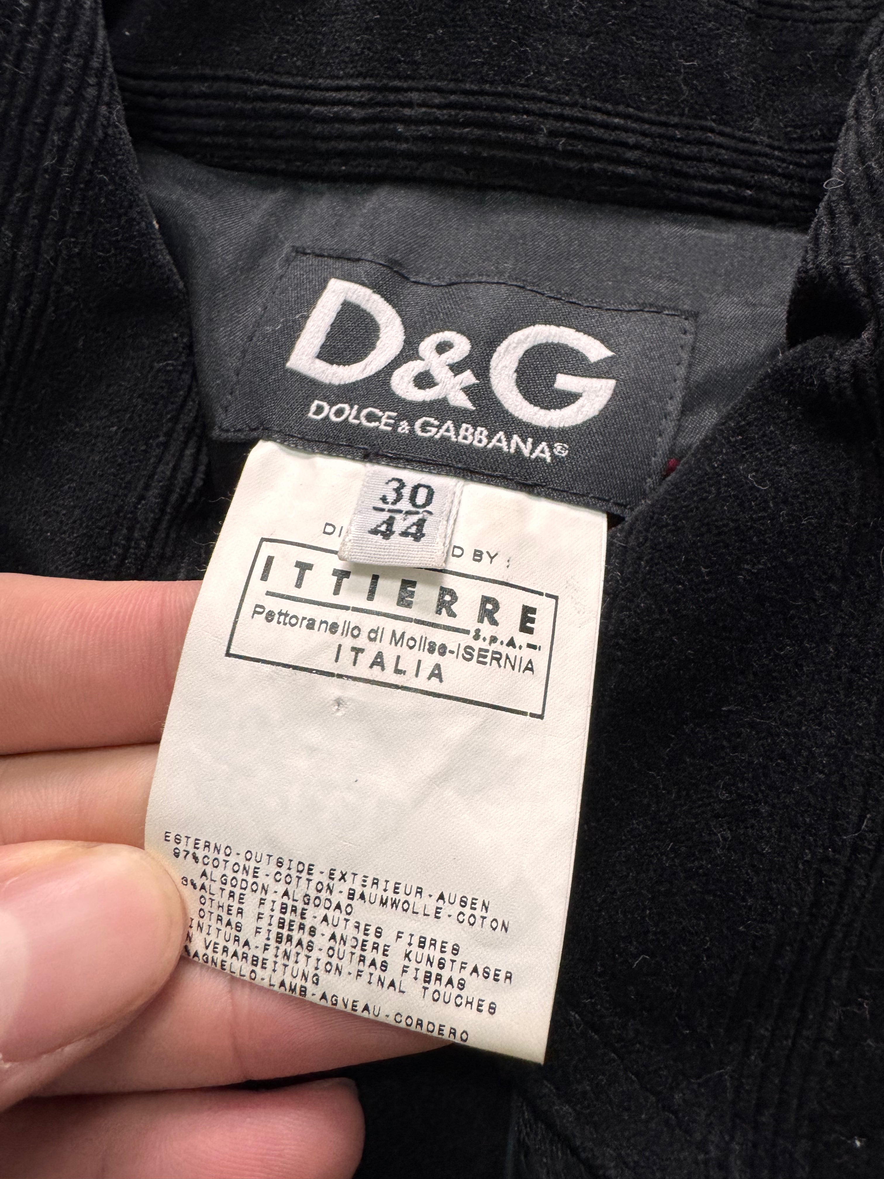 2000s Dolce & Gabbana Obscure Black Fur Trucker Jacket