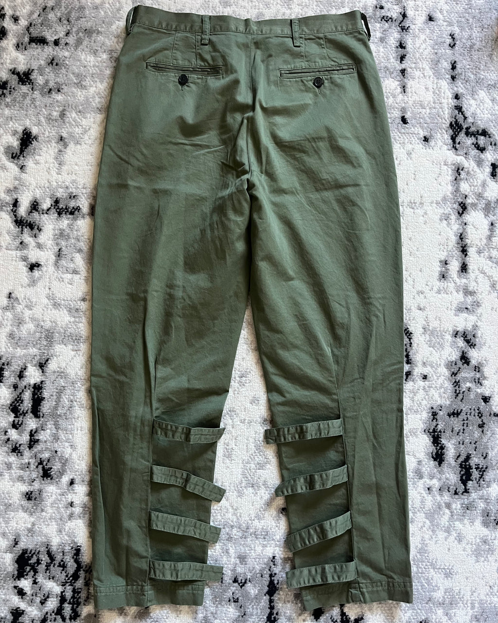 AW2023 Dries Van Noten 橄榄绿束缚裤 (S/M)