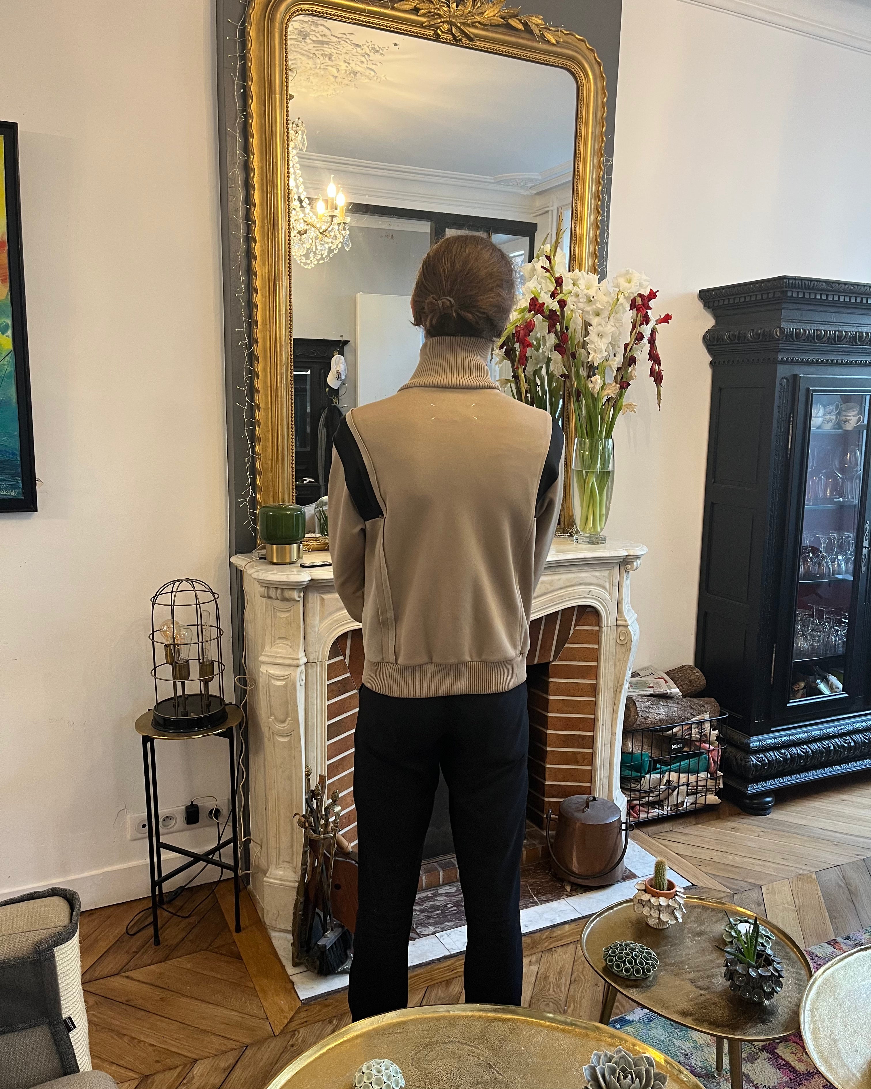 AW18 Maison Margiela Beige Patchwork Zip-Up (XS/S)