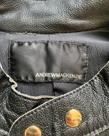 90s Andrew Mackenzie Multi Zip Biker Leather Jacket (M)