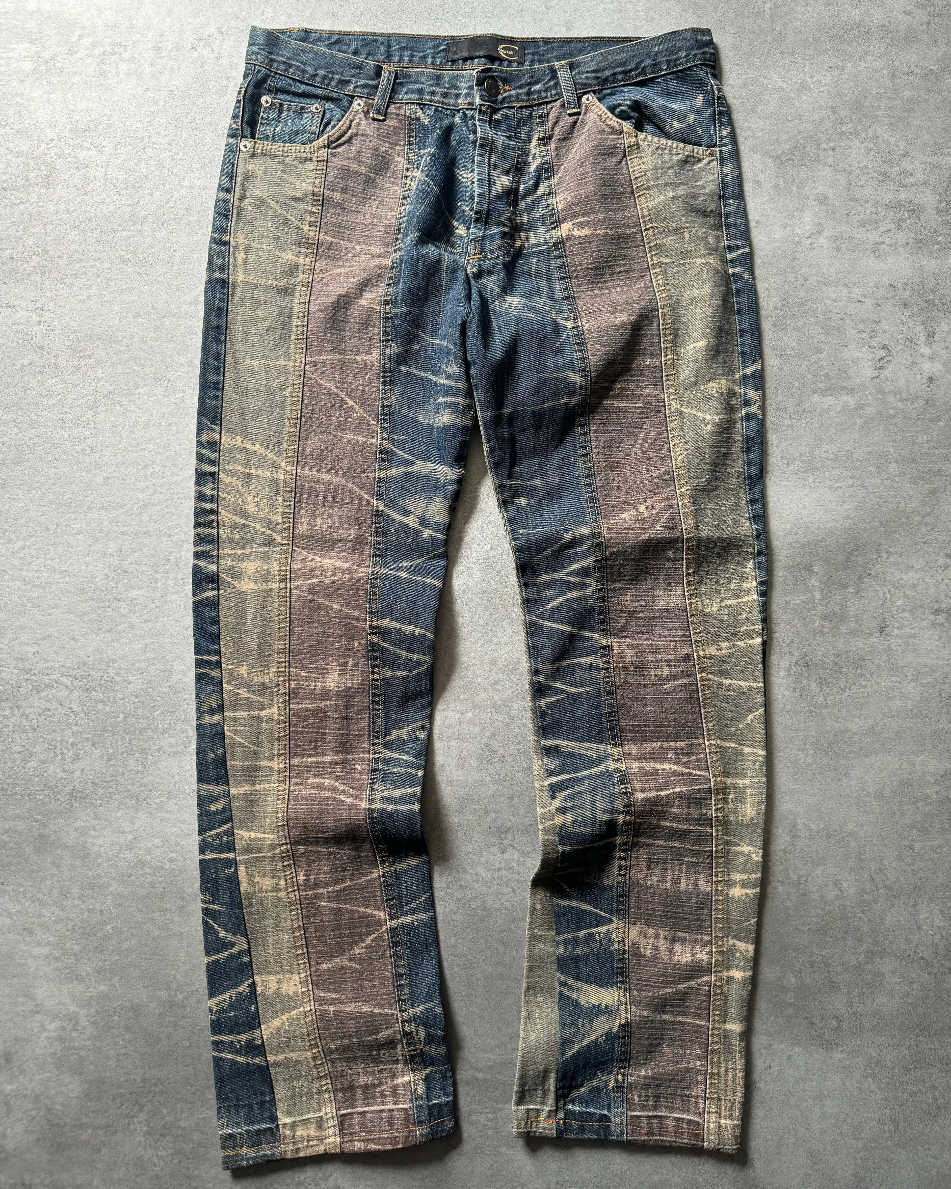 2000s Cavalli Rustic Faded Tones Denim Jeans