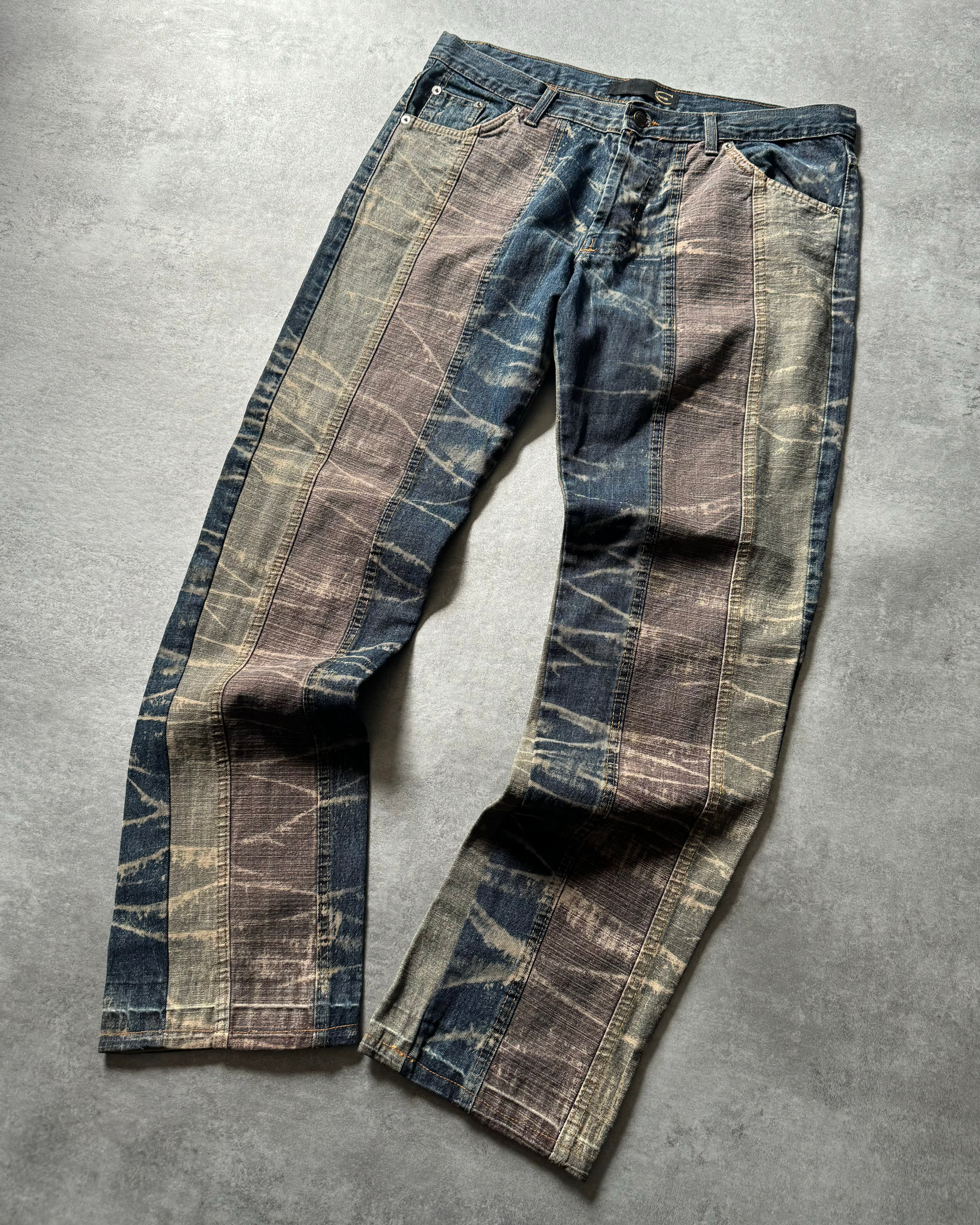 2000s Cavalli Rustic Faded Tones Denim Jeans