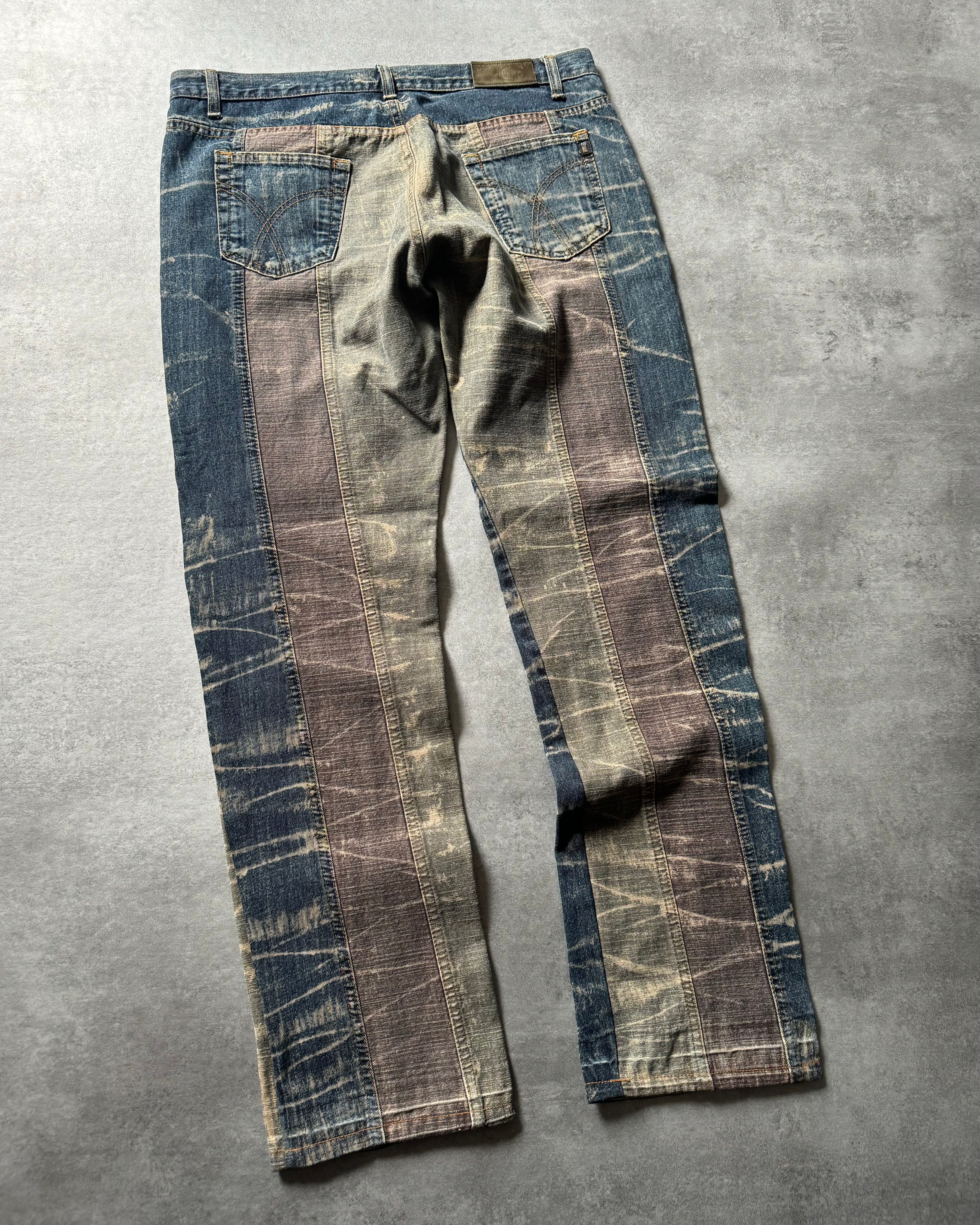 2000s Cavalli Rustic Faded Tones Denim Jeans