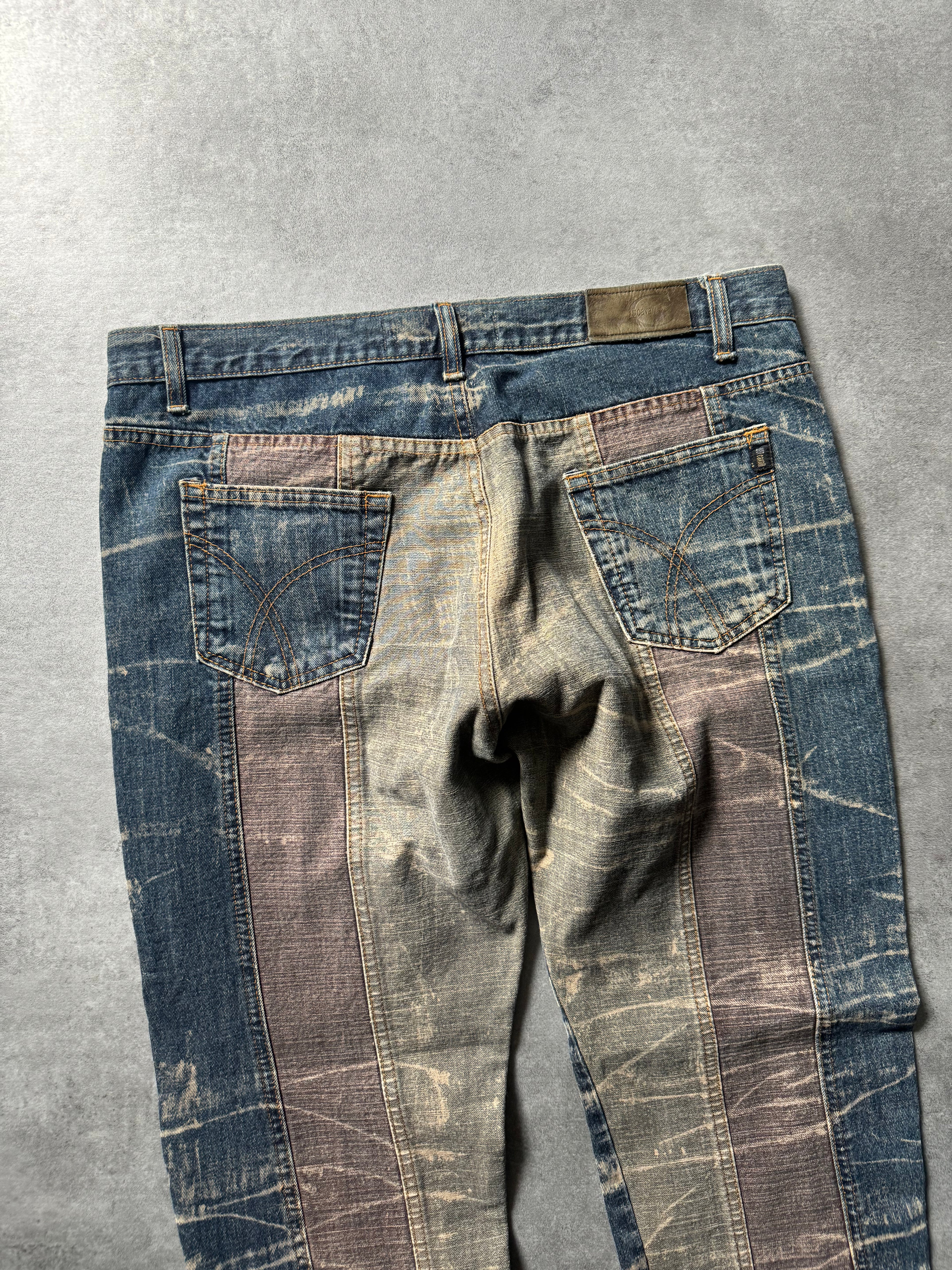 2000s Cavalli Rustic Faded Tones Denim Jeans
