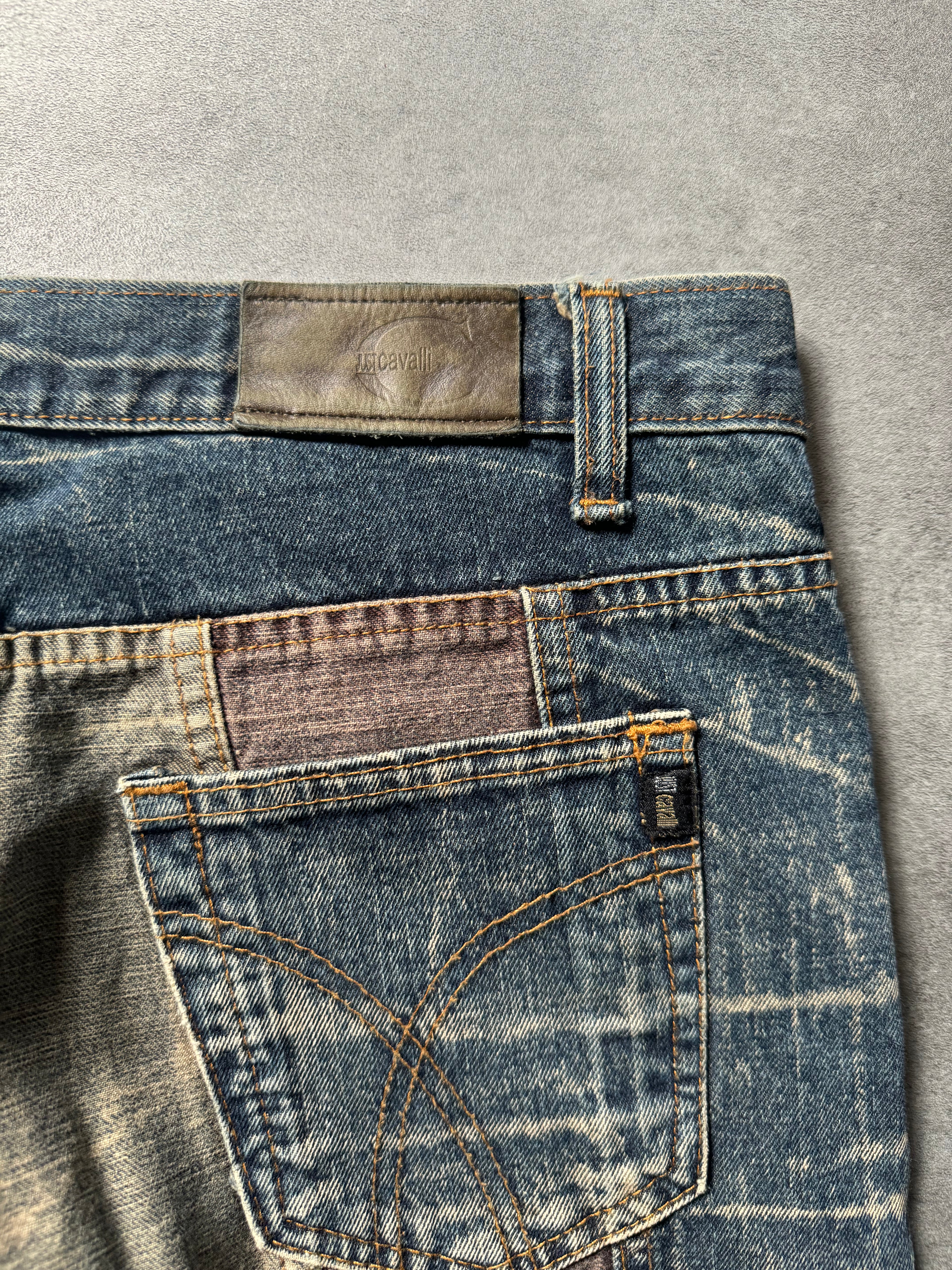2000s Cavalli Rustic Faded Tones Denim Jeans