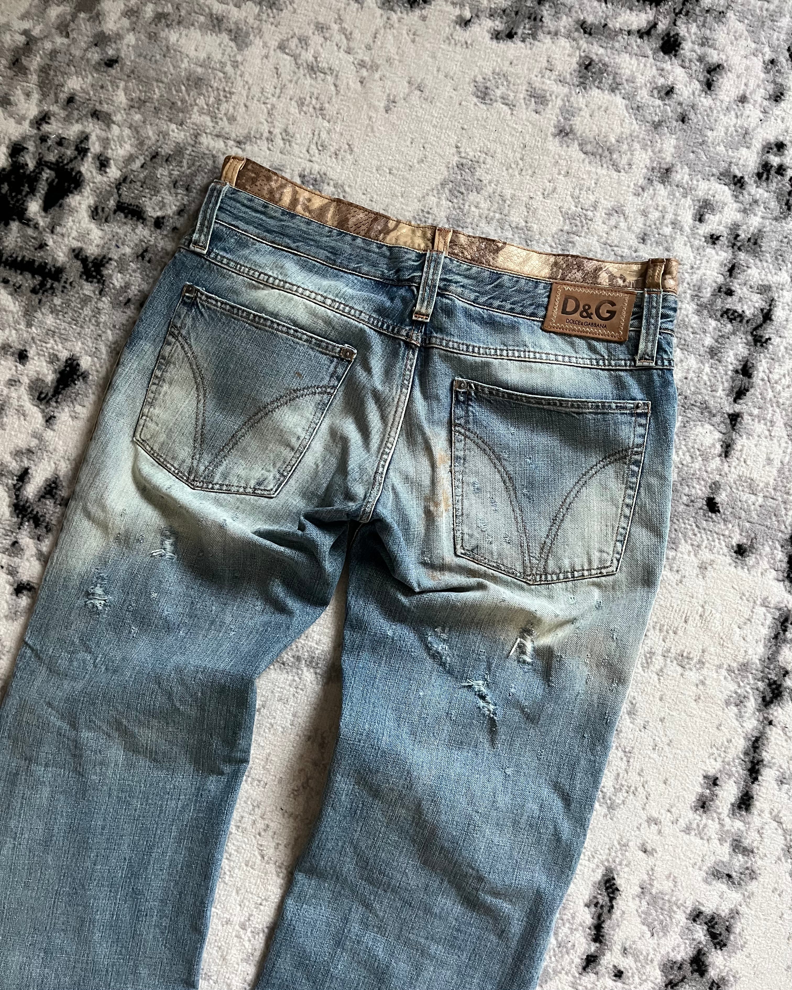 AW08 Dolce & Gabbana Double Waisted Distressed Jeans (XL)