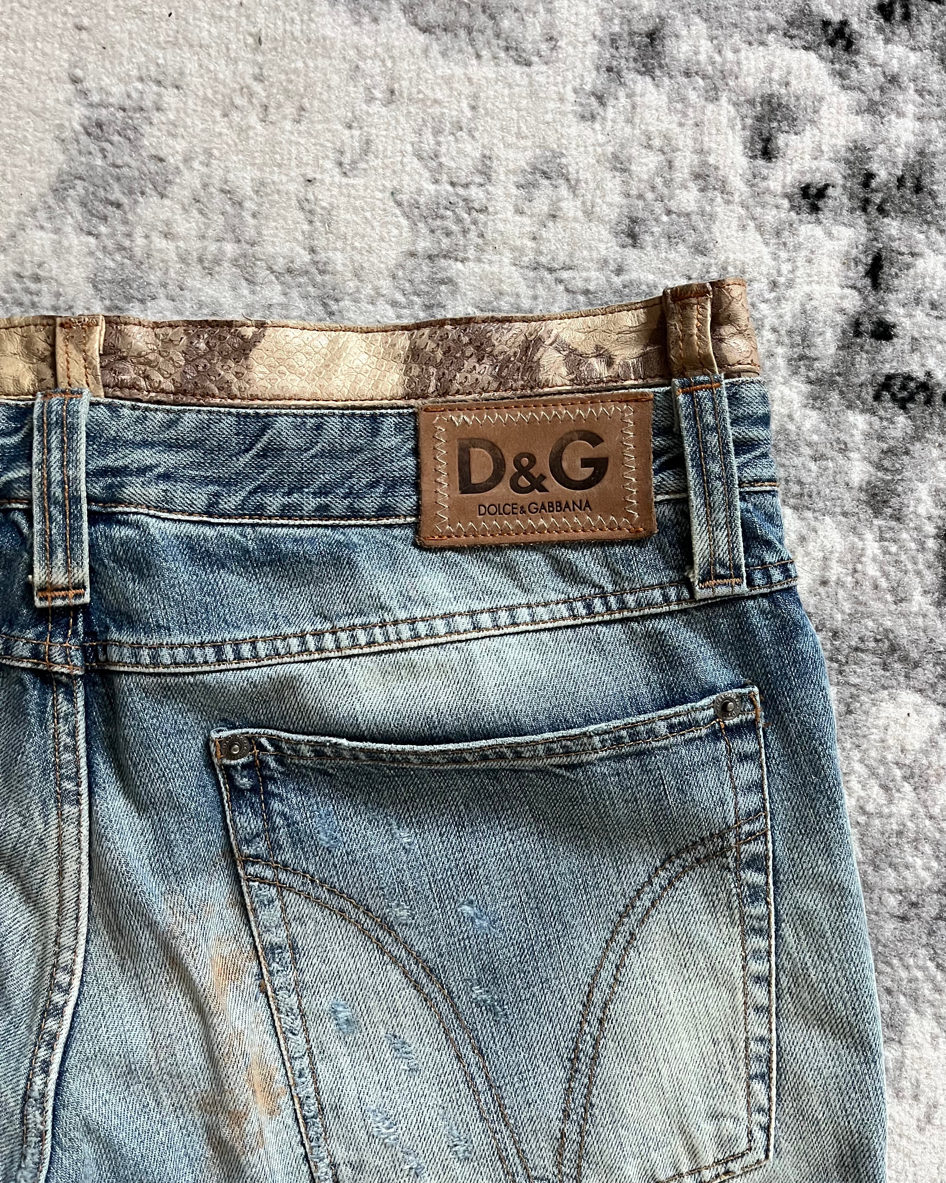 AW08 Dolce & Gabbana Double Waisted Distressed Jeans (XL)