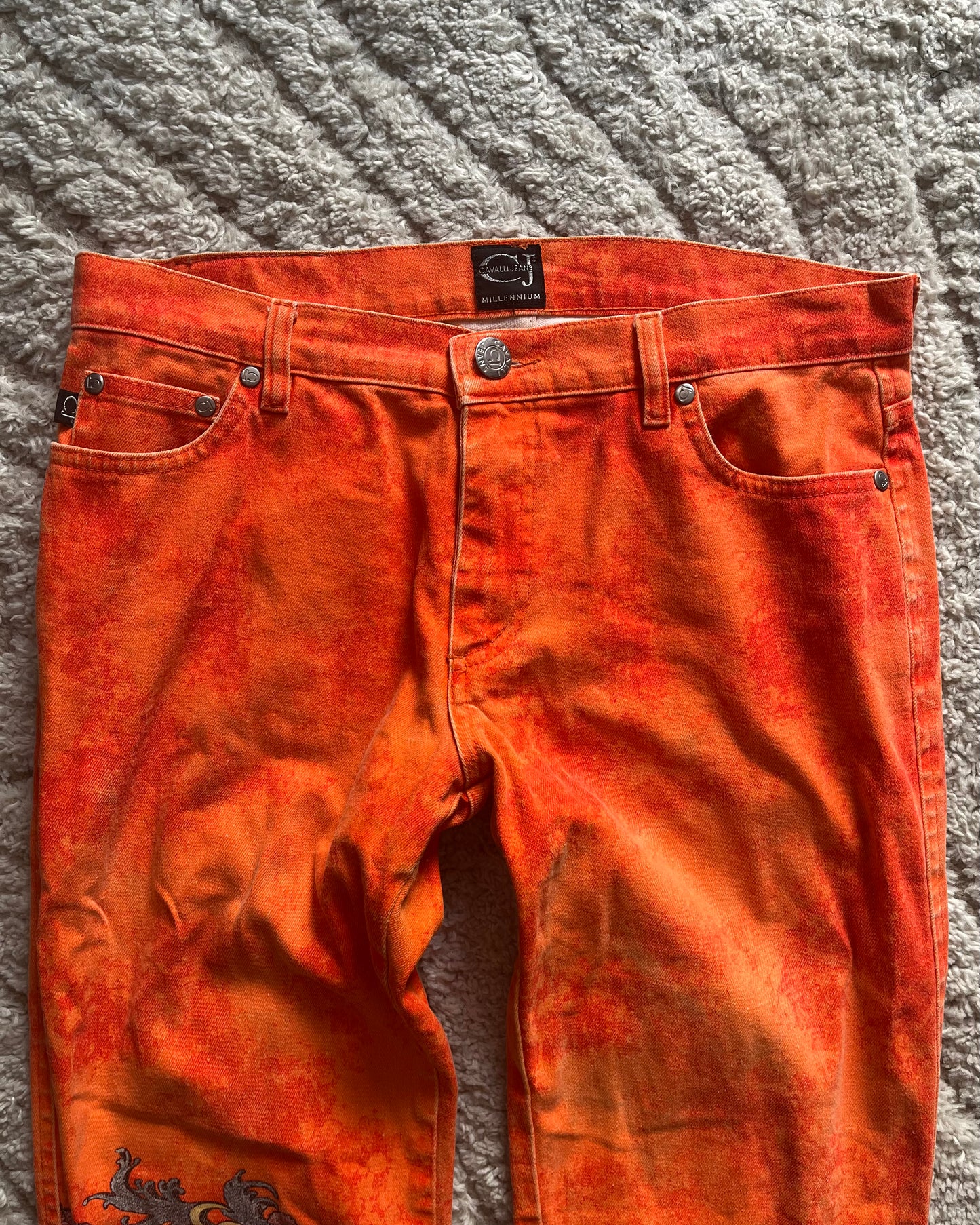 1998 Cavalli fantasy world orange pants (S)