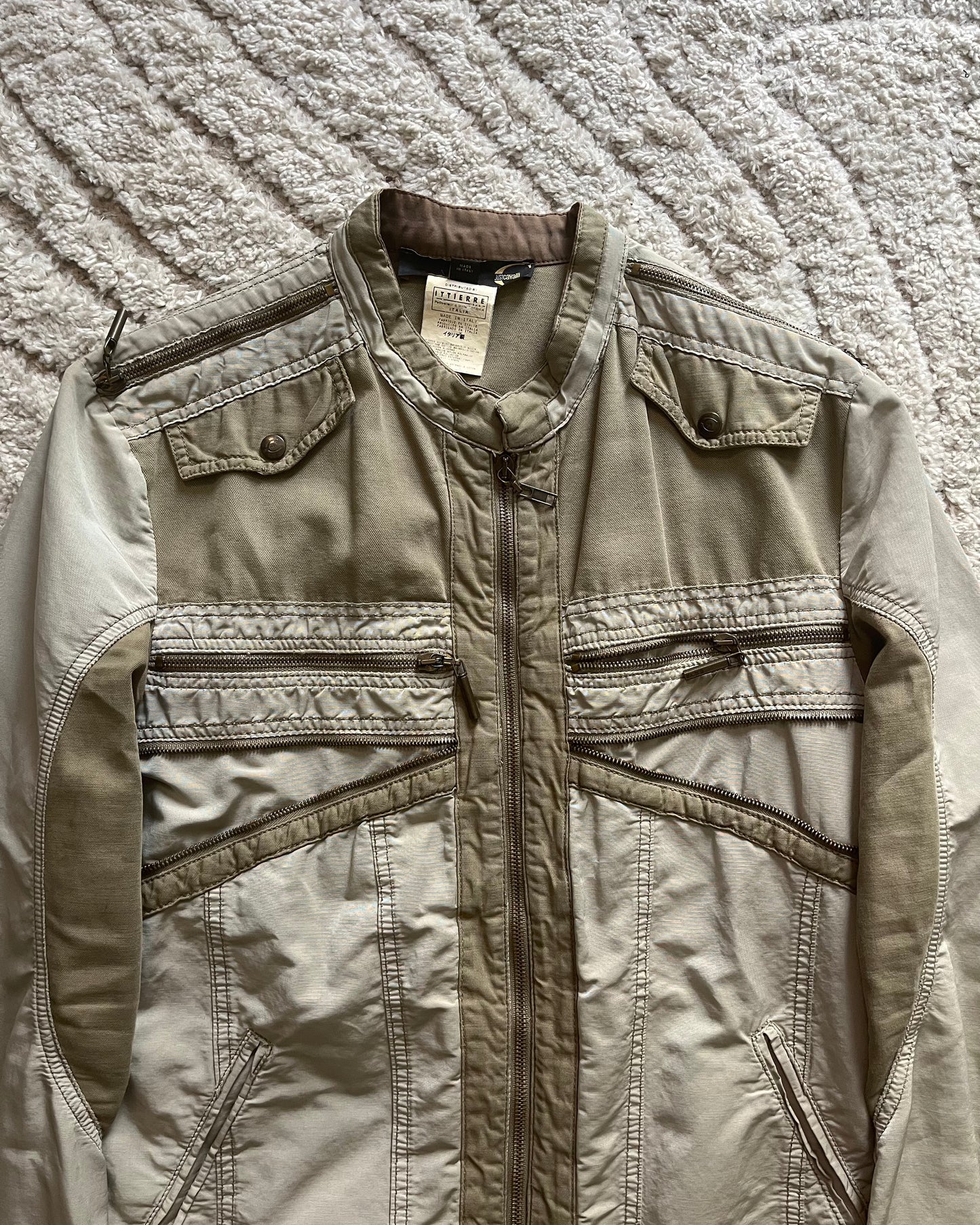 SS06 Just Cavalli Archive Path Biker Zip Jacket (M)