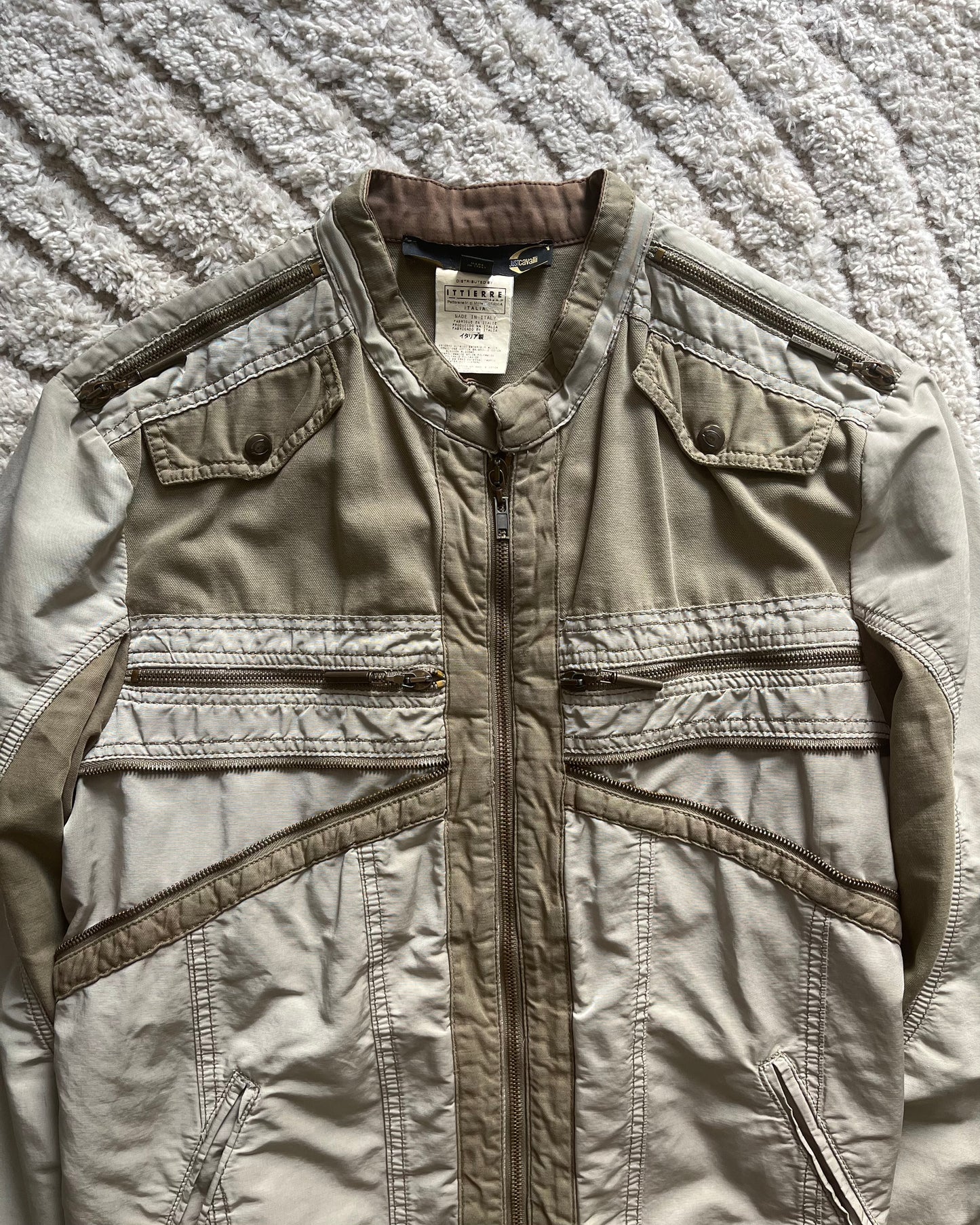 SS06 Just Cavalli Archive Path Biker Zip Jacket (M)