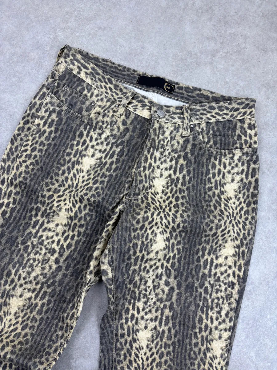 2000s Cavalli Beige Leopard Print Pants OvXVwQuW 5