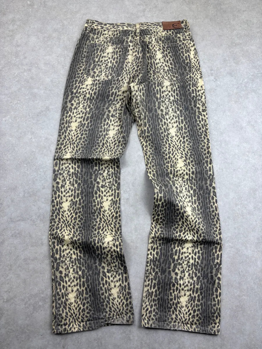2000s Cavalli Beige Leopard Print Pants OvXVwQuW 1