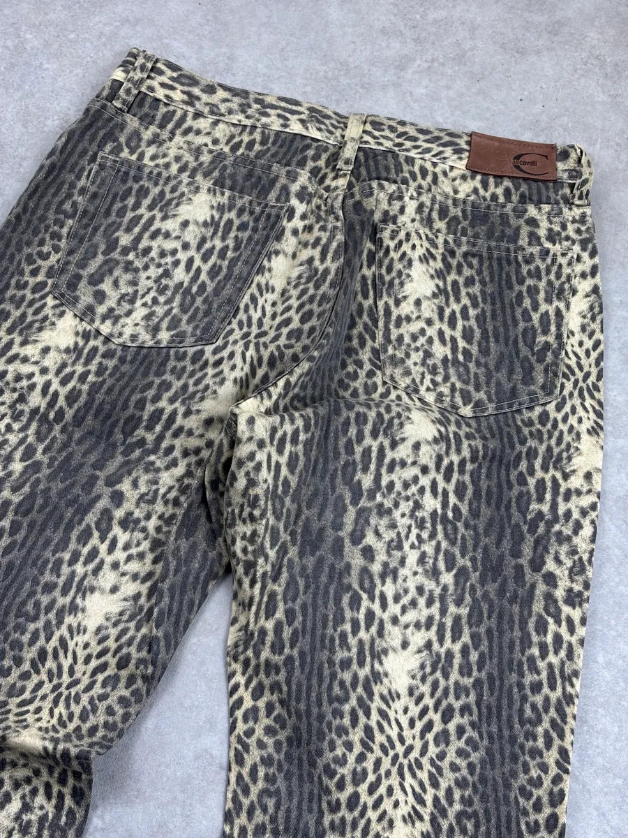 2000s Cavalli Beige Leopard Print Pants OvXVwQuW 6