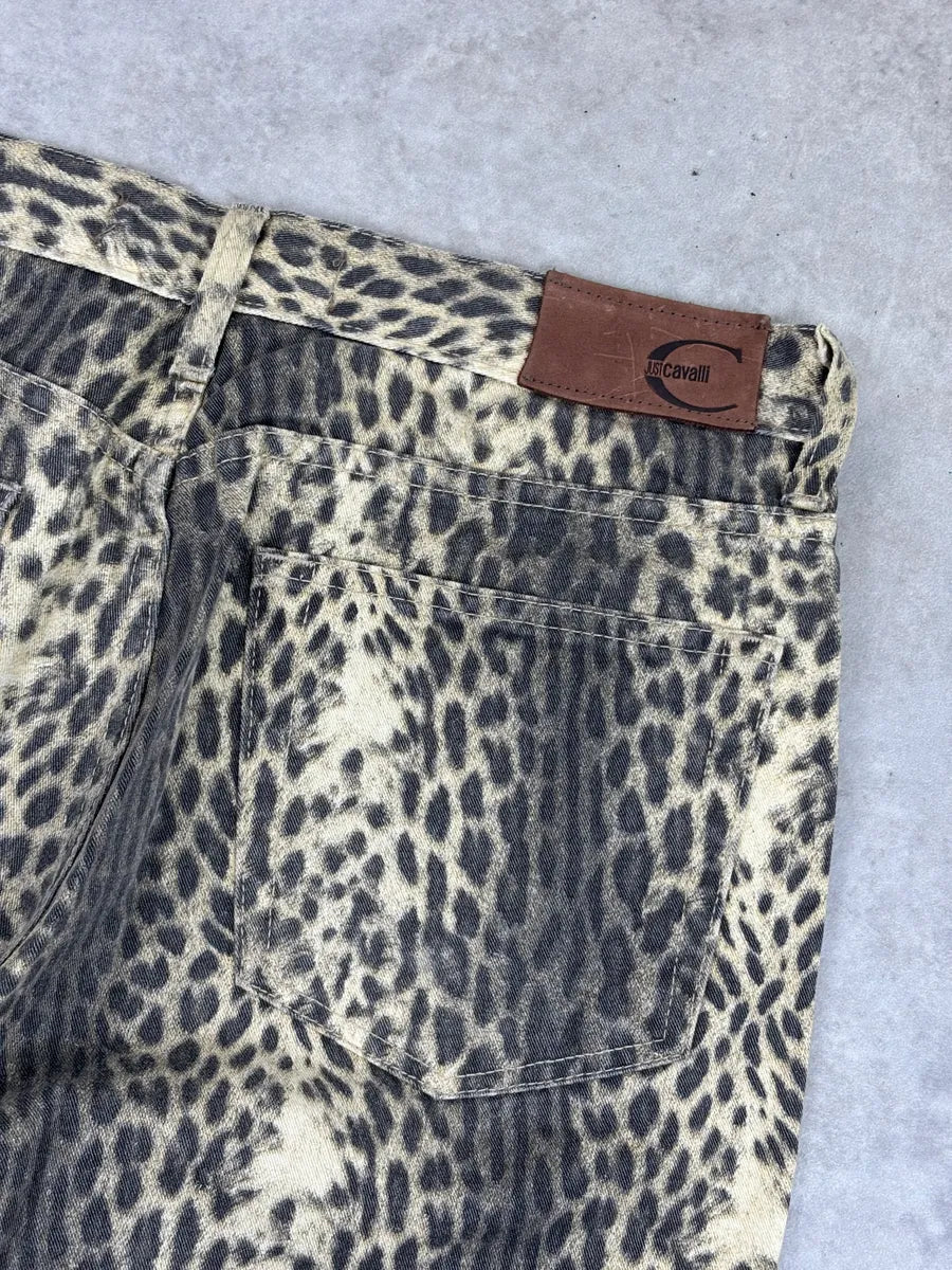 2000s Cavalli Beige Leopard Print Pants OvXVwQuW 8
