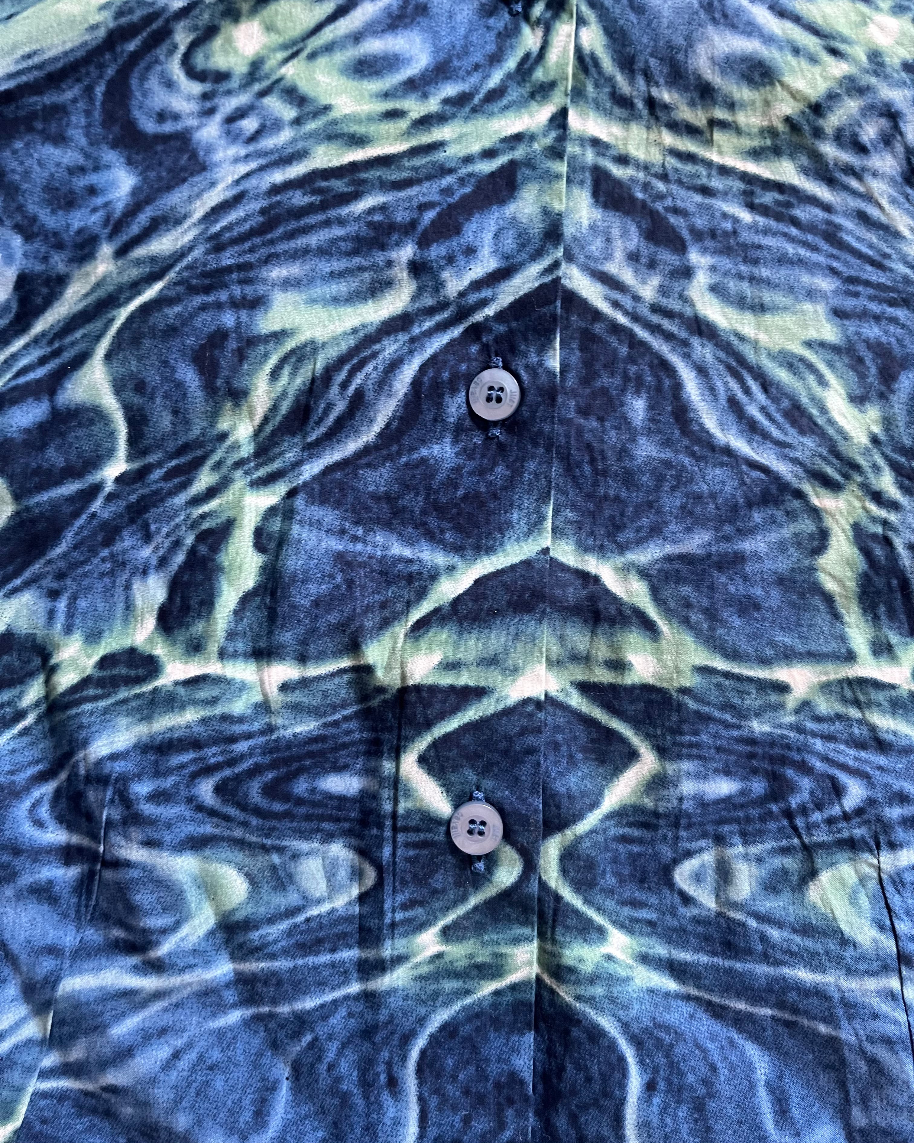 SS01 ジャストカヴァリ ブルーオーシャンウェーブシャツ(XS/S)