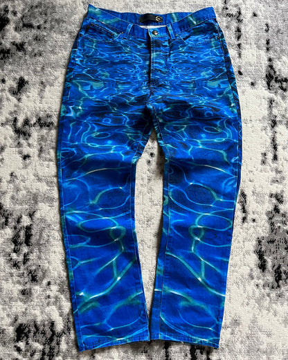 SS01 Just Cavalli Blue Ocean Waves Pants (S)