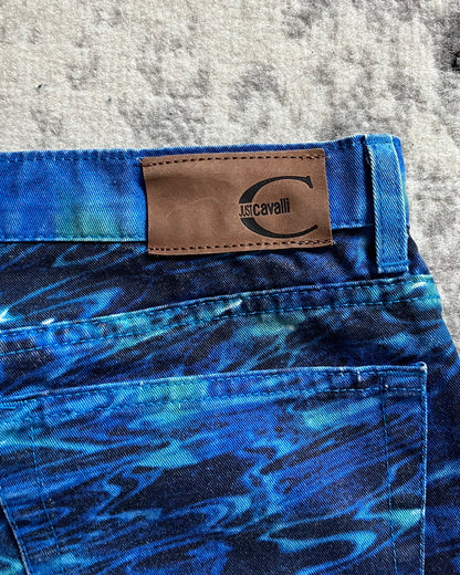 SS01 Just Cavalli Blue Ocean Waves Pants (S)