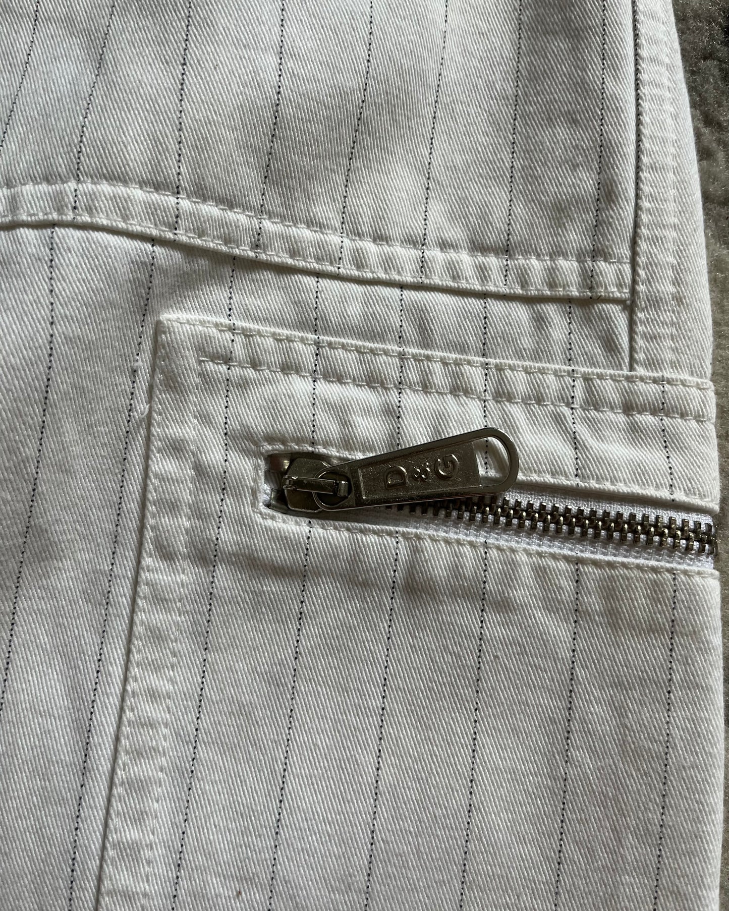 AW04 Dolce & Gabbana Utility Cargo White Pants (M)
